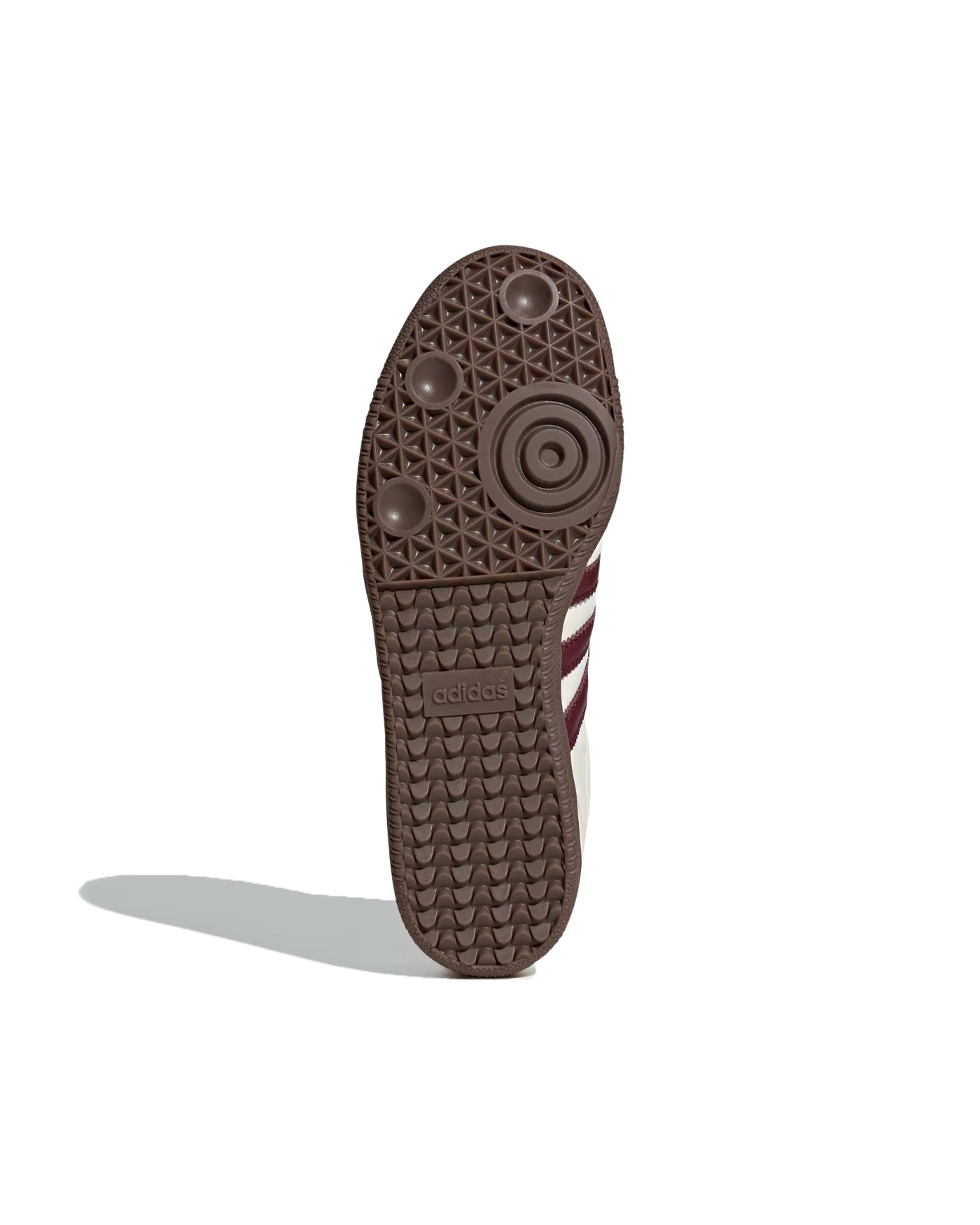 Sneakers Samba Adidas semelle gum marron et bordeaux, vue dessous