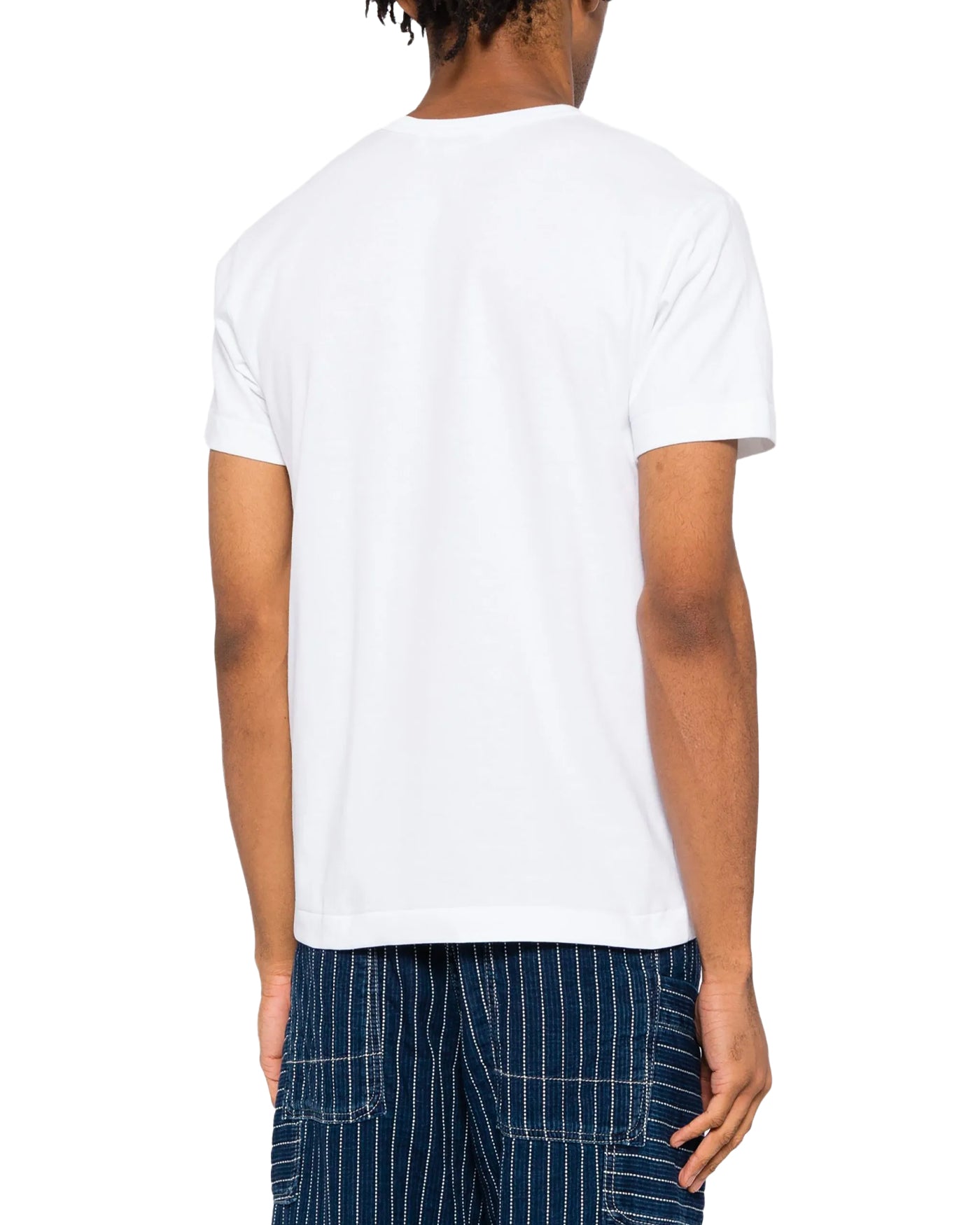 T-shirt Comme des Garçons Play blanc avec coeur vert imprimé dos