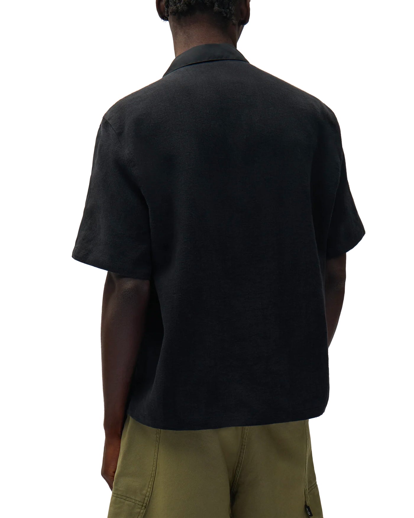 Chemise Arte Antwerp noire manches courtes col bowling portée dos
