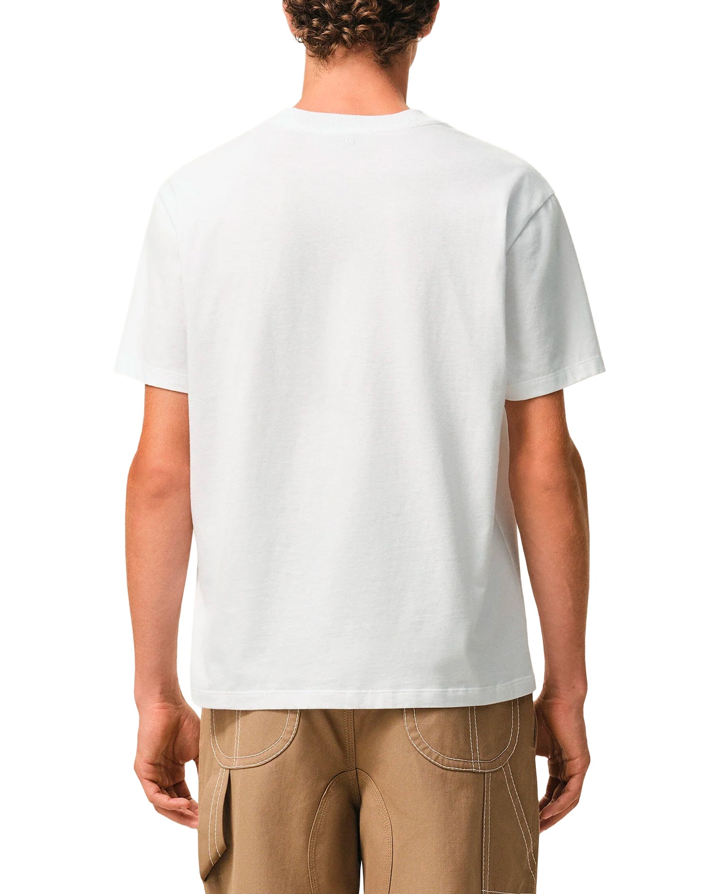 T-shirt Ami Paris Ami de Coeur blanc col rond oversize dos porté