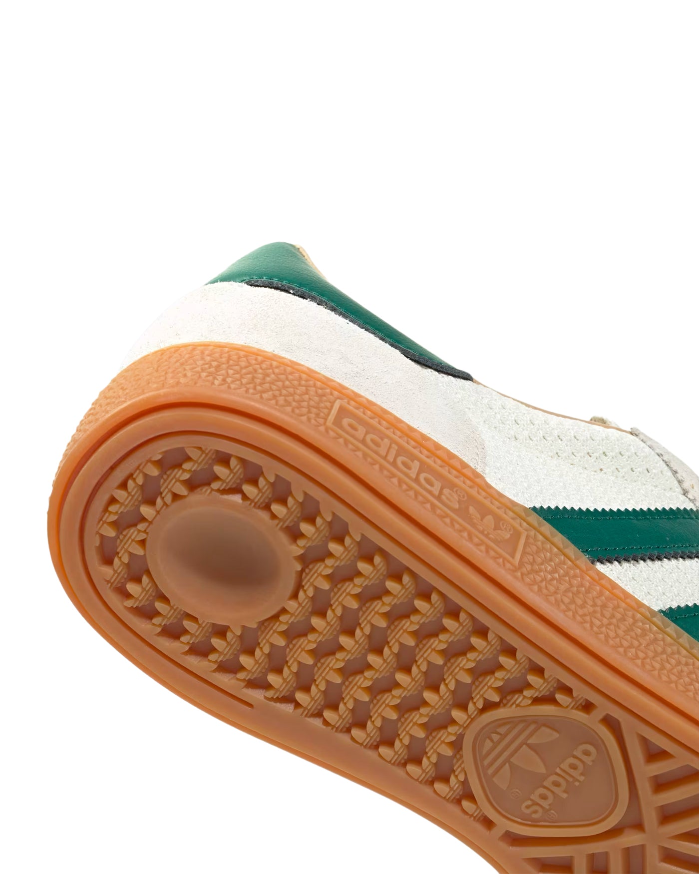 Sneakers Adidas Handball Spezial blanc cassé et vert collegiate, détail talon