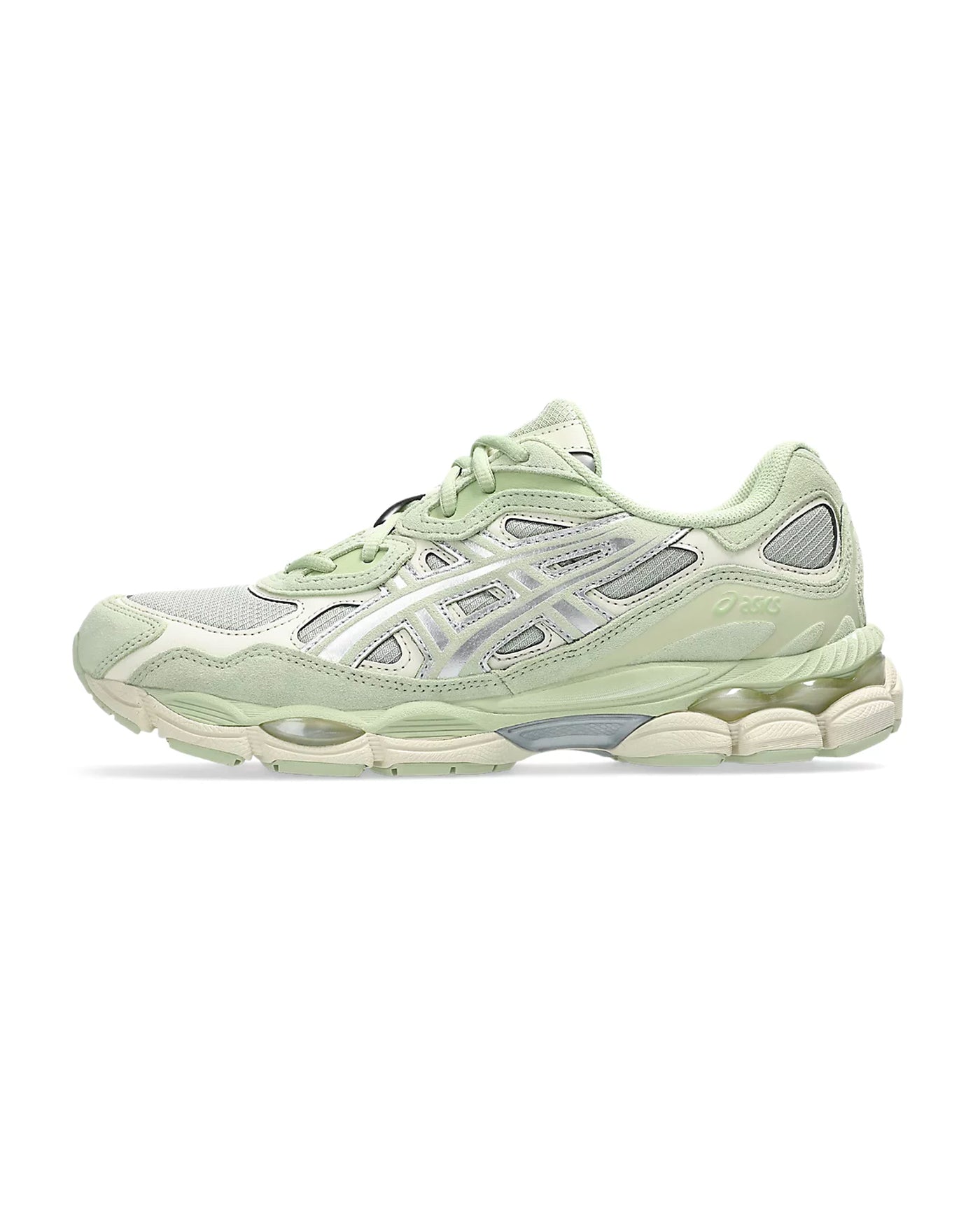 Sneakers Asics Gel-NYC vert sauge et argent, vue profil droit extérieur