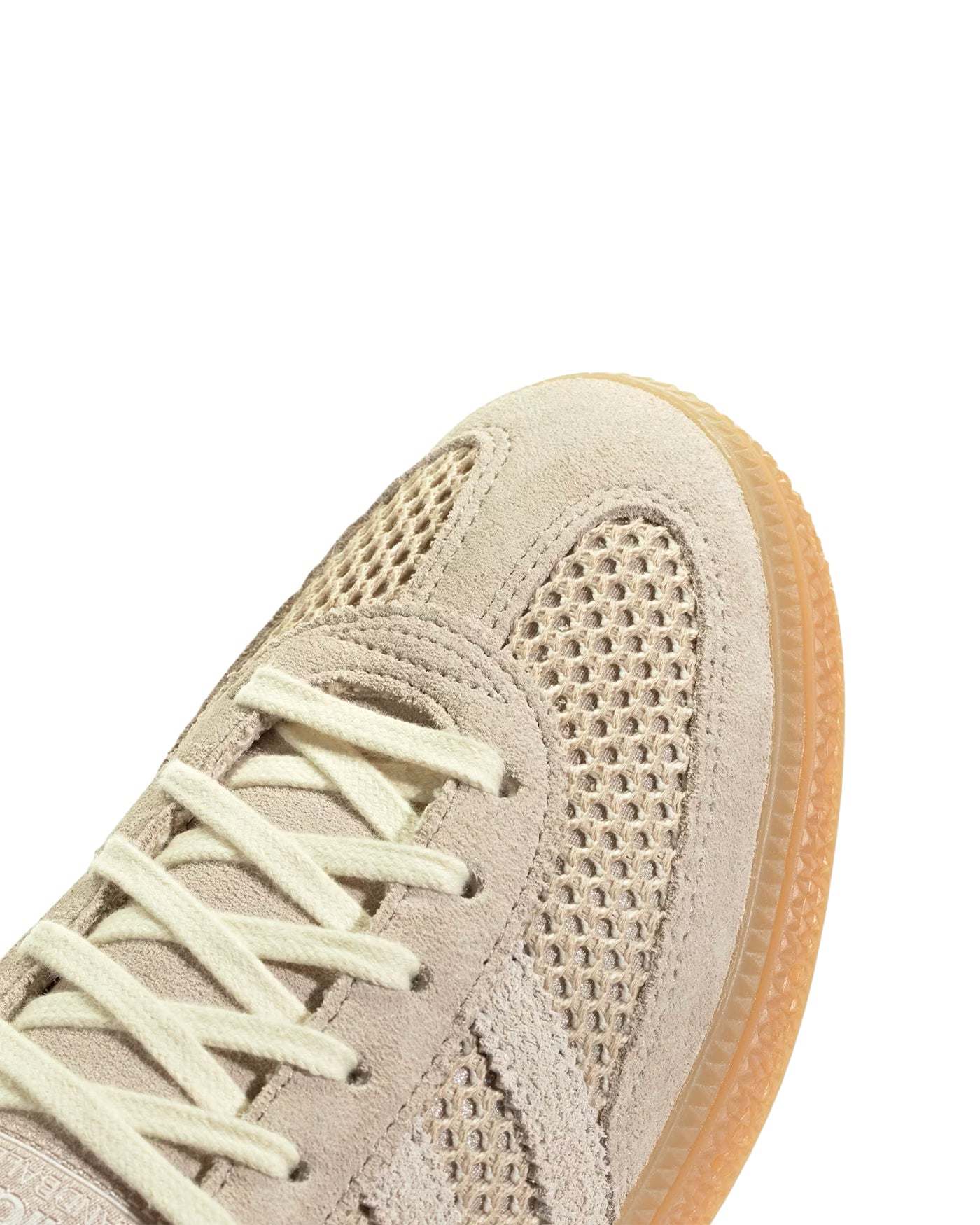 Sneakers Adidas Handball Spezial beige sable détail avant maille suède semelle gomme