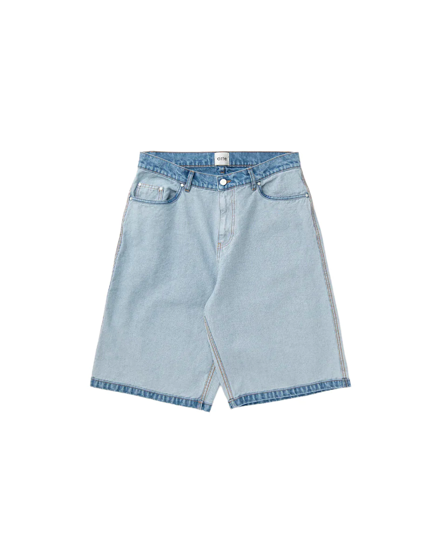 Short Arte Antwerp denim bleu clair lavé coupe cinq poches face