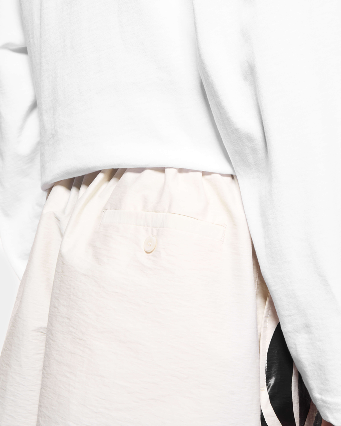 BOTANICAL PRINT WIDE LEG SHORTS BONE