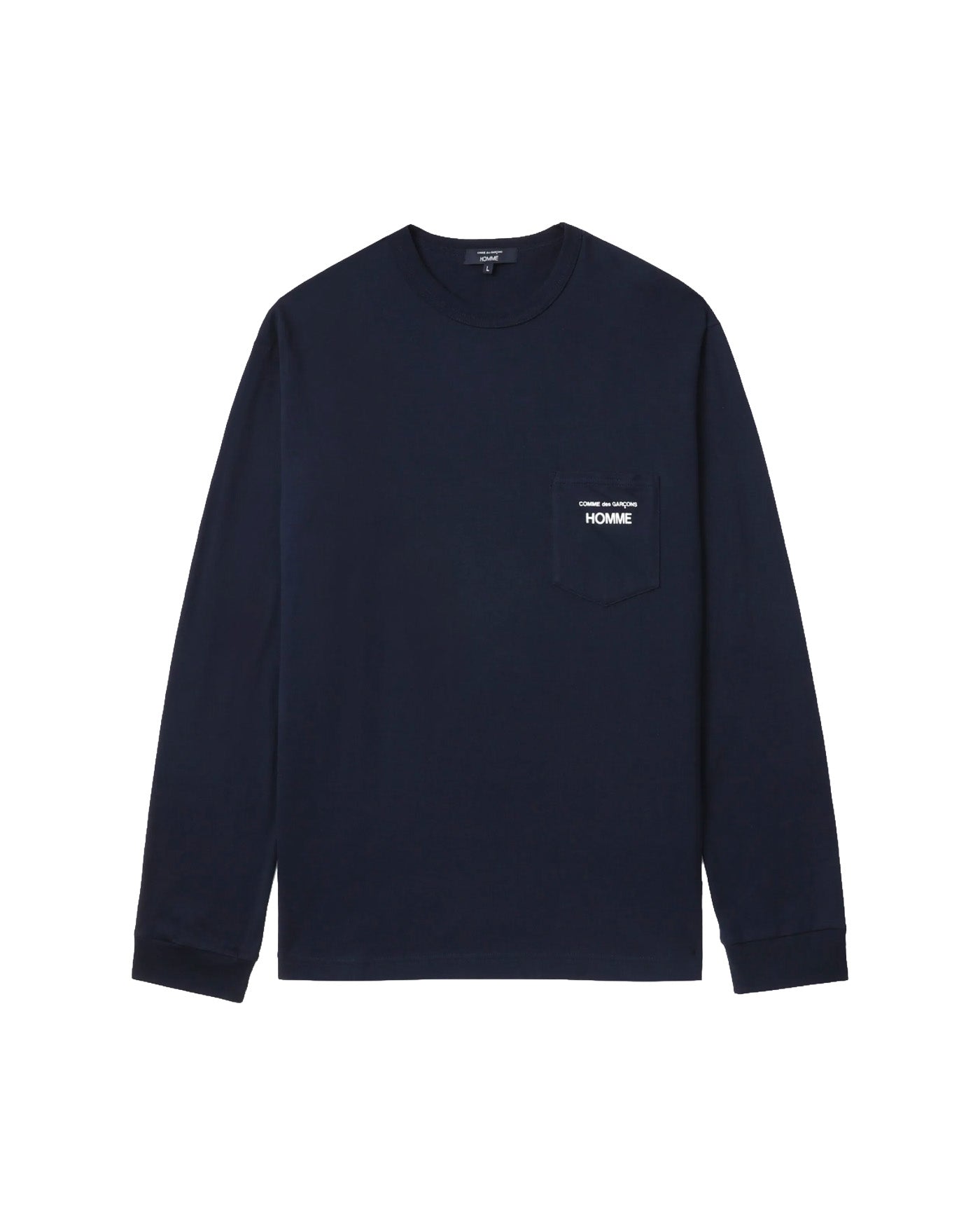 T-shirt manches longues Comme des Garçons Homme navy poche logo face