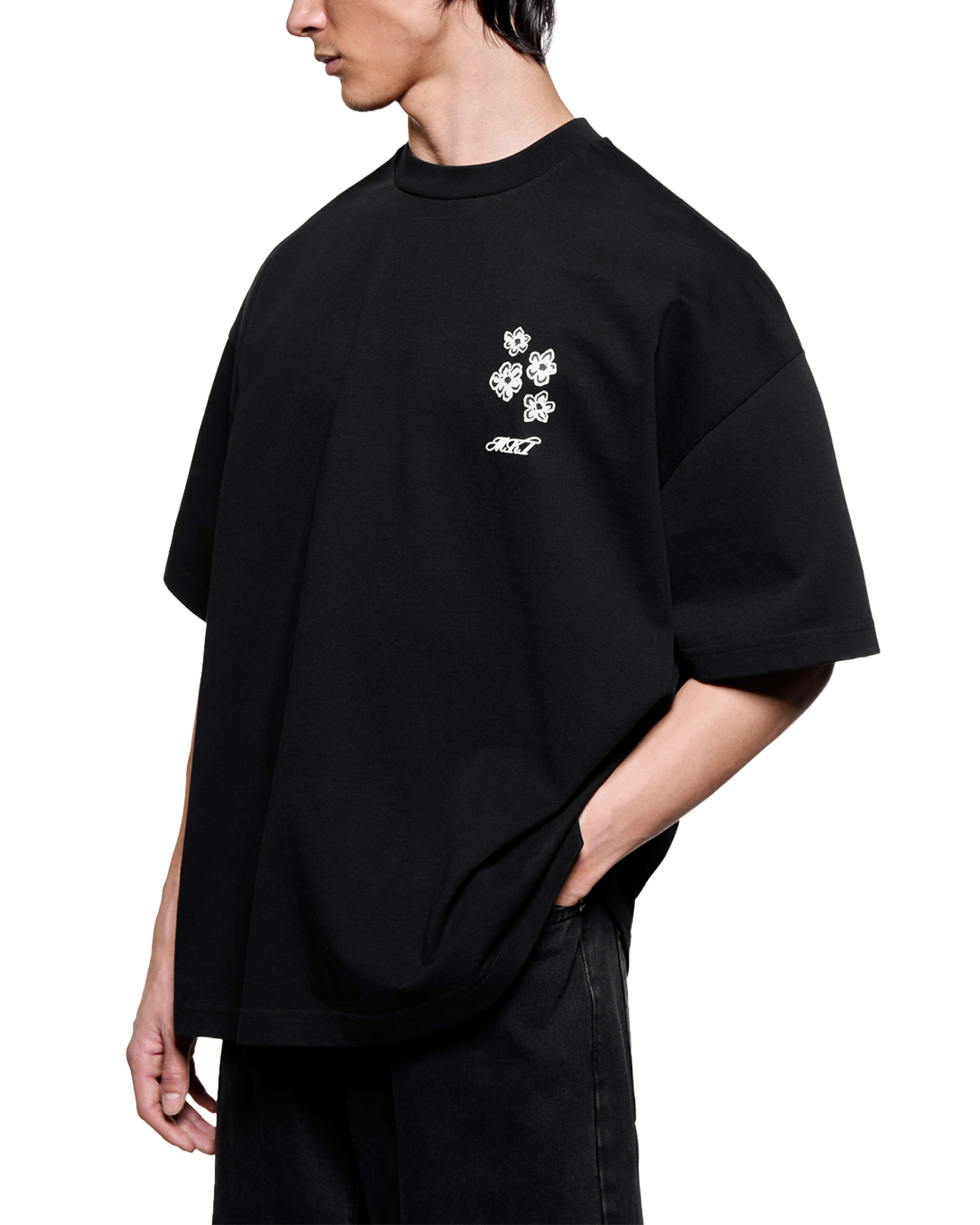 HIBISCUS T-SHIRT BLACK