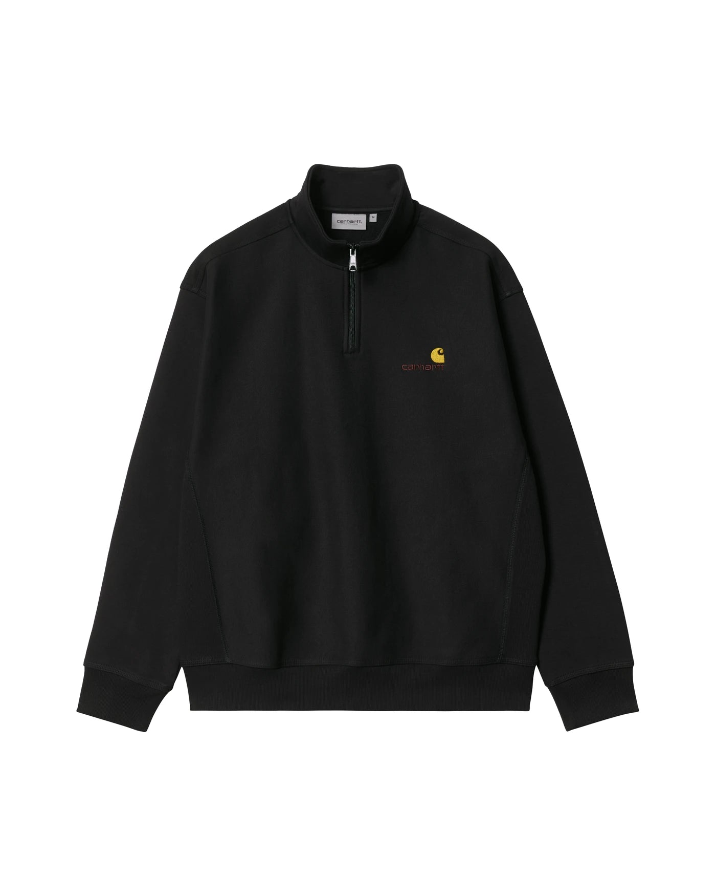 Sweat Carhartt WIP Half Zip American Script Sweat coloris Black, vue de face
