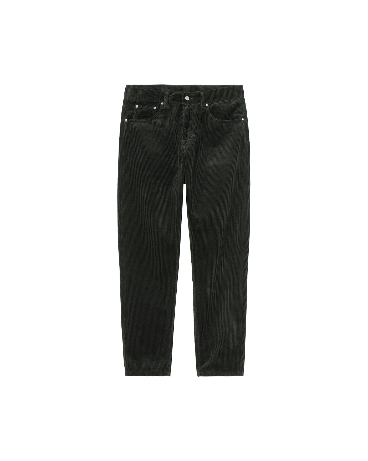 Pantalon Carhartt WIP Newel Pant coloris Raven rinsed no length, vue de face