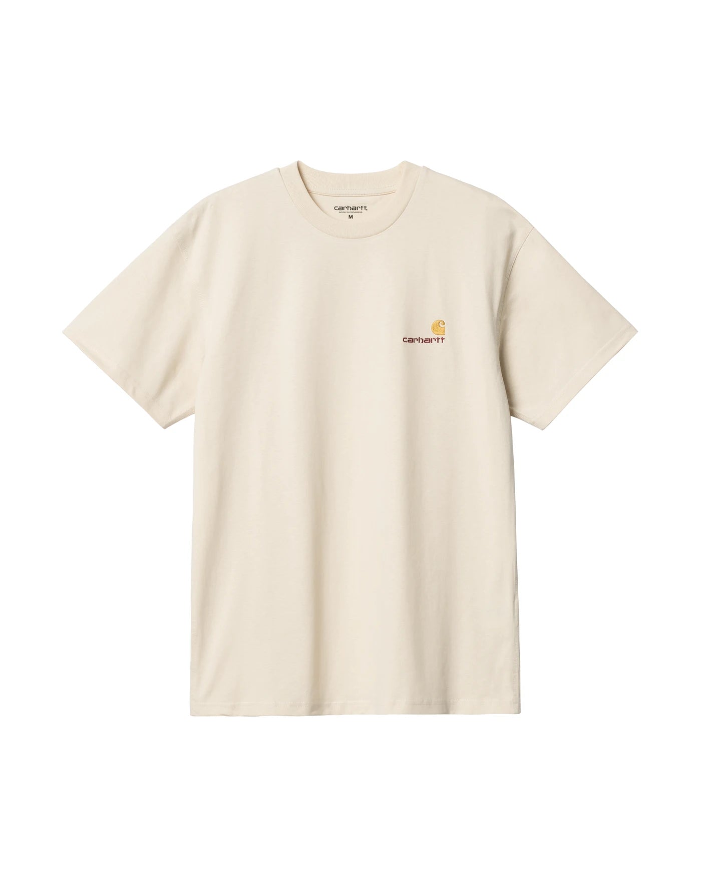 T-shirt à manches courtes Carhartt WIP S/S American Script T-Shirt coloris Natural, vue de face