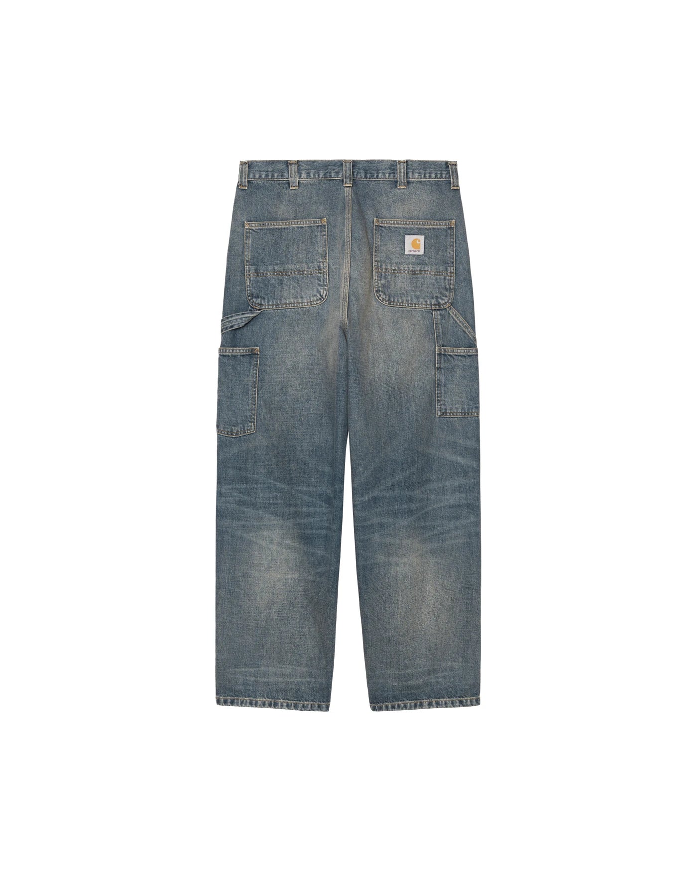 Pantalon Carhartt WIP OG Single Knee Pant coloris Blue worn used wash, vue de dos