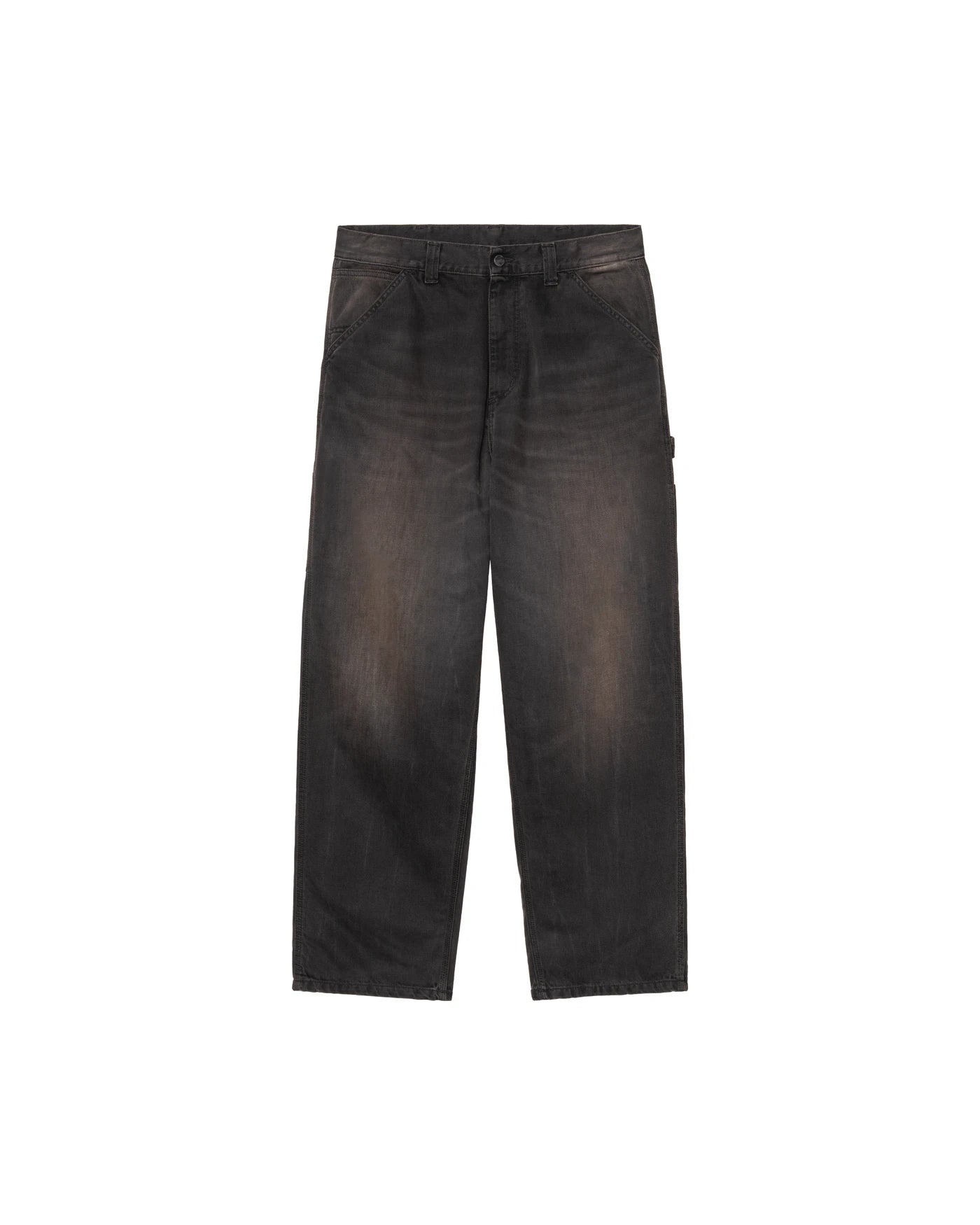 Pantalon Carhartt WIP OG Single Knee Pant coloris Black tobacco used wash, vue de face