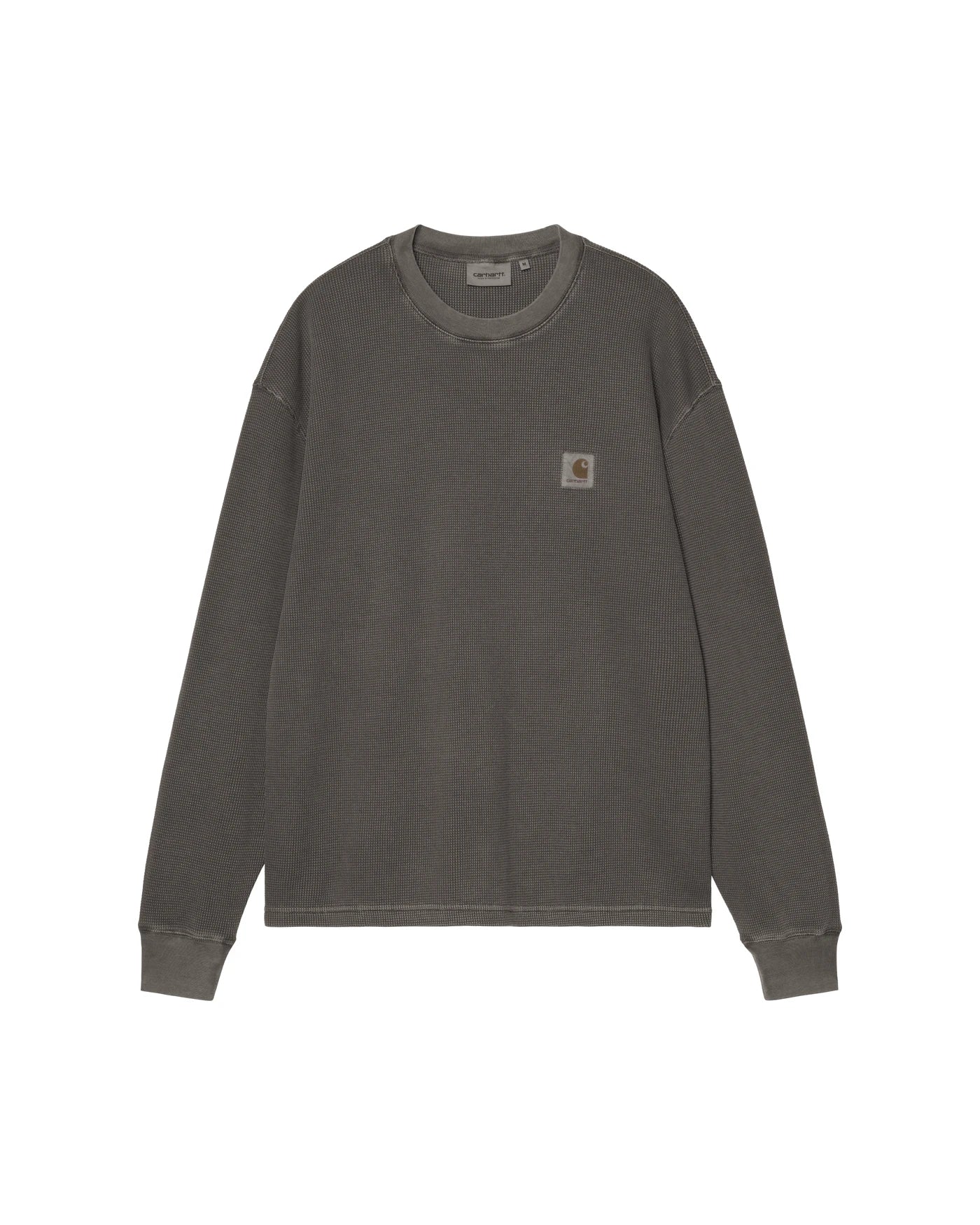 T-shirt à manches longues Carhartt WIP L/S Vista Waffle T-Shirt coloris Black garment dyed, vue de face