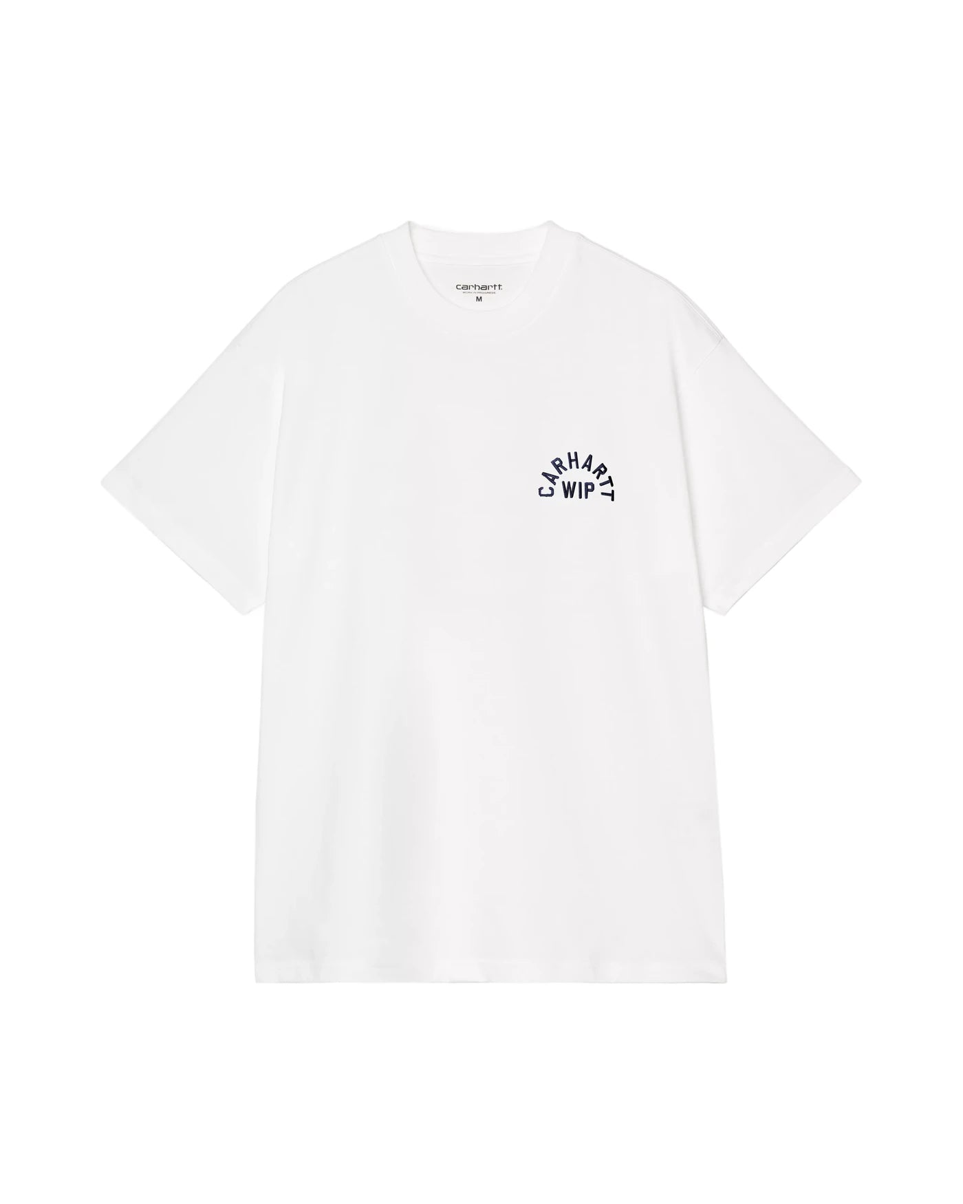 T-shirt Carhartt WIP S/S Arch Script coloris WHITE / DARK NAVY, vue de face