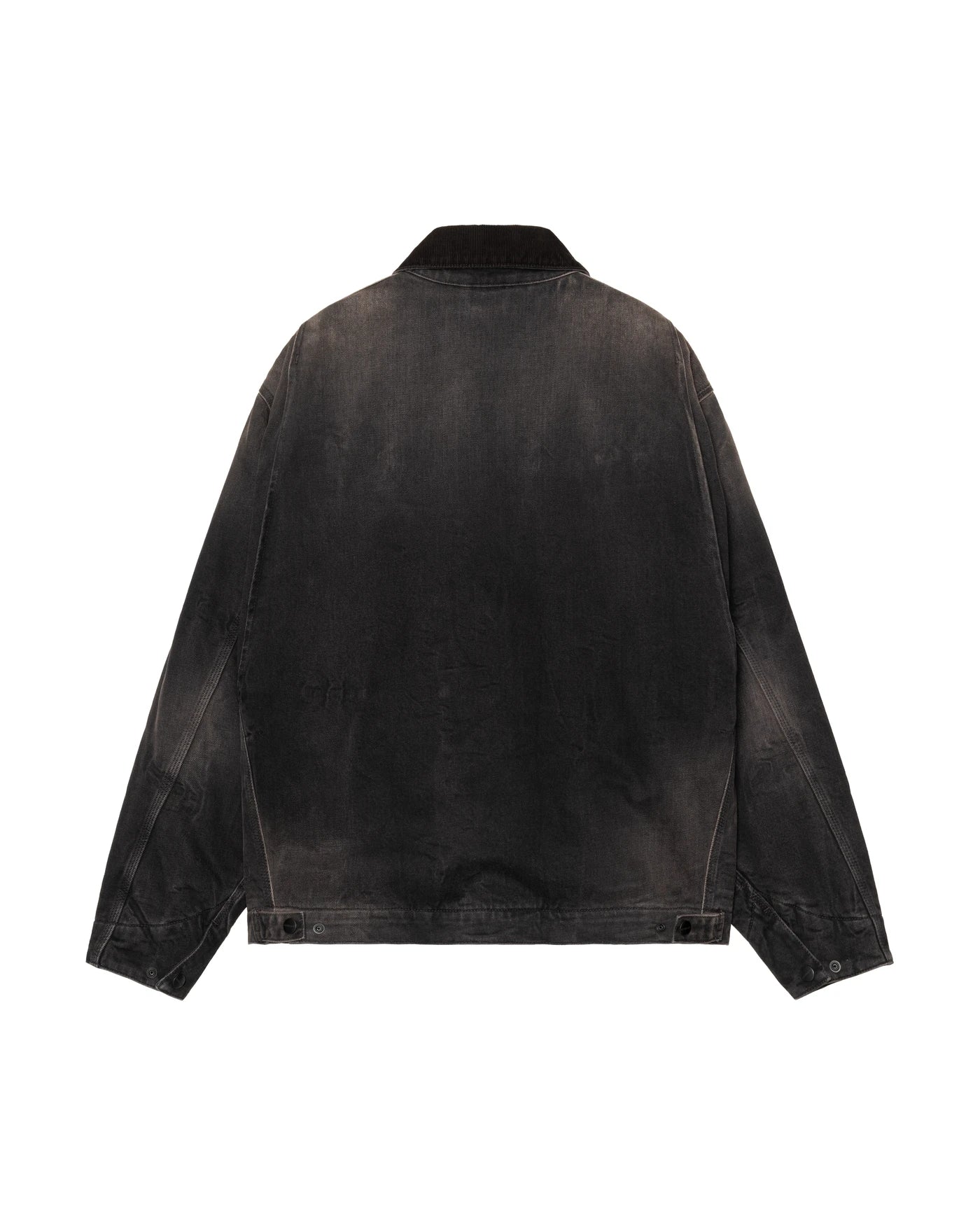 Veste Carhartt WIP OG Detroit Jacket coloris Black / Black tobacco used wash, vue de dos