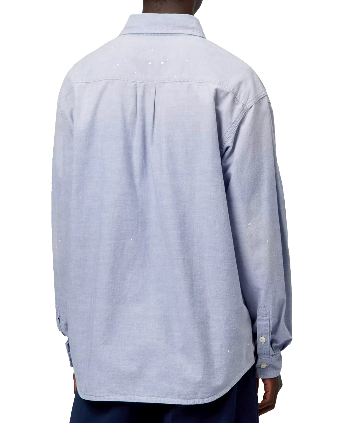 Chemise de travail Carhartt WIP bleue effet usé lavé vue dos