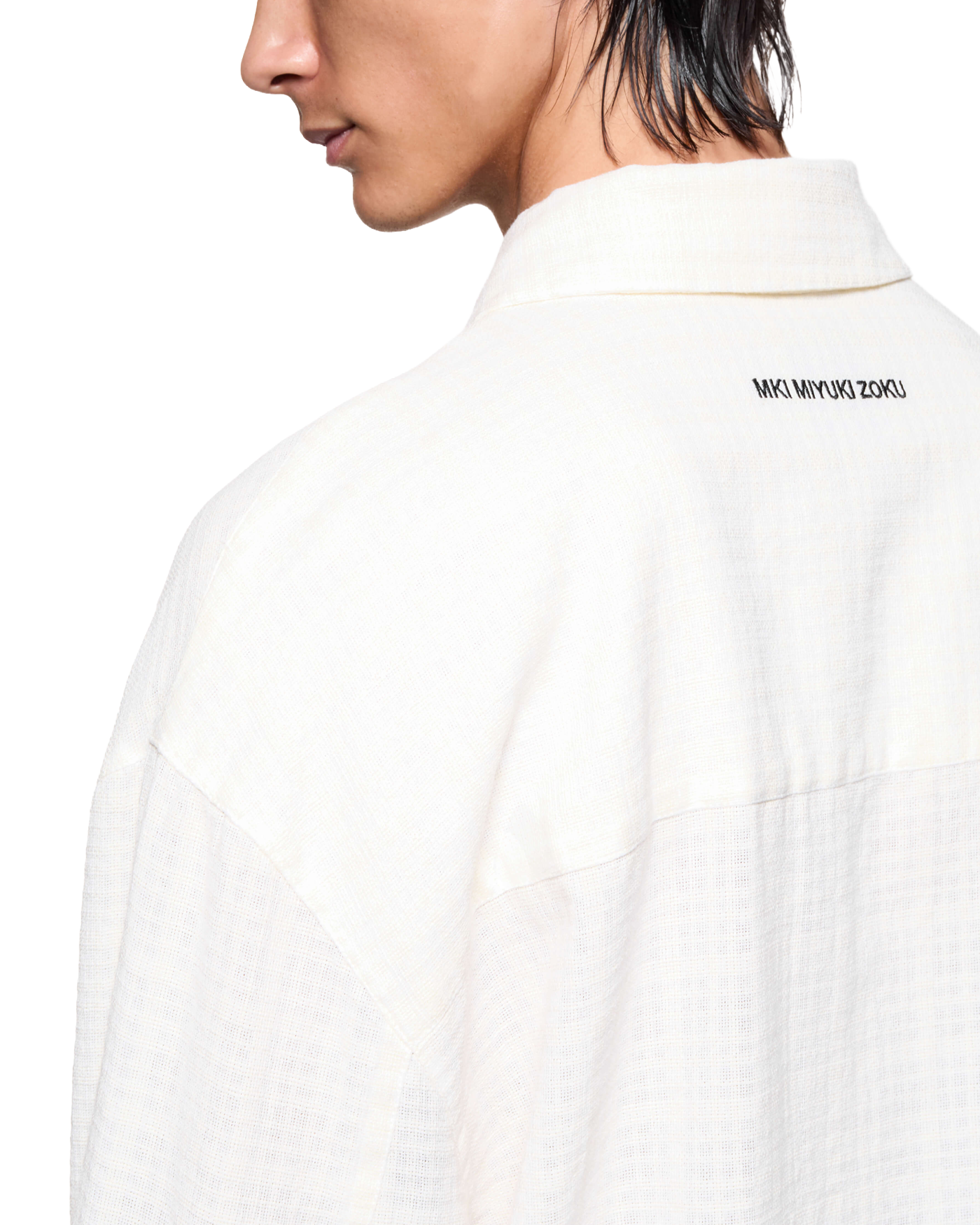 LOOSE WEAVE CHECK BOX DRESS SHIRT BONE