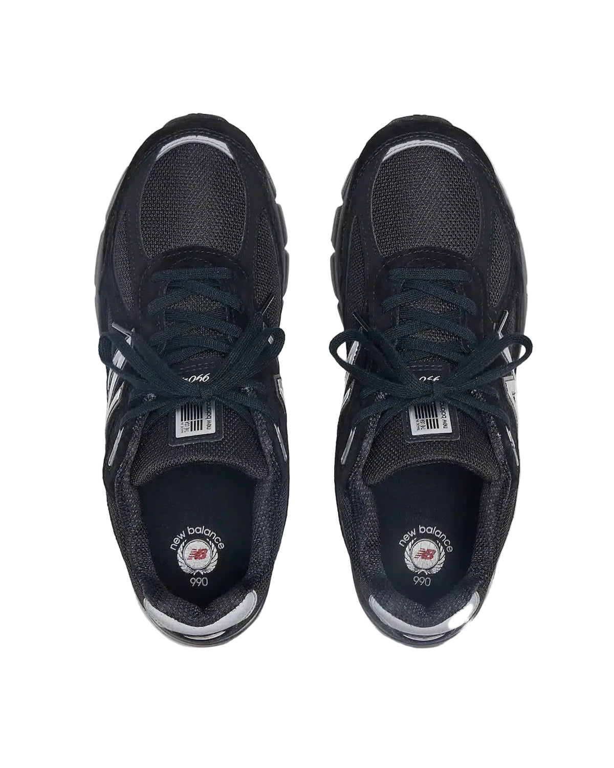 Sneakers New Balance 990v4 Made in USA noir argent vue du dessus
