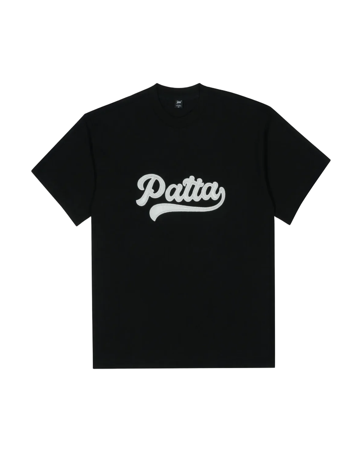 T-shirt Patta Logo Tail noir logo script Patta blanc centré face