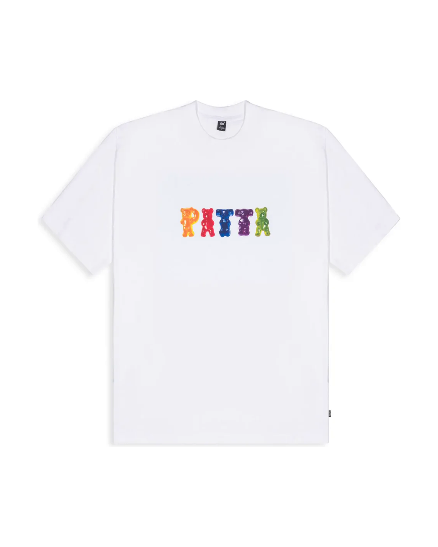 T-shirt Patta blanc logo Gummi lettres multicolores vue face