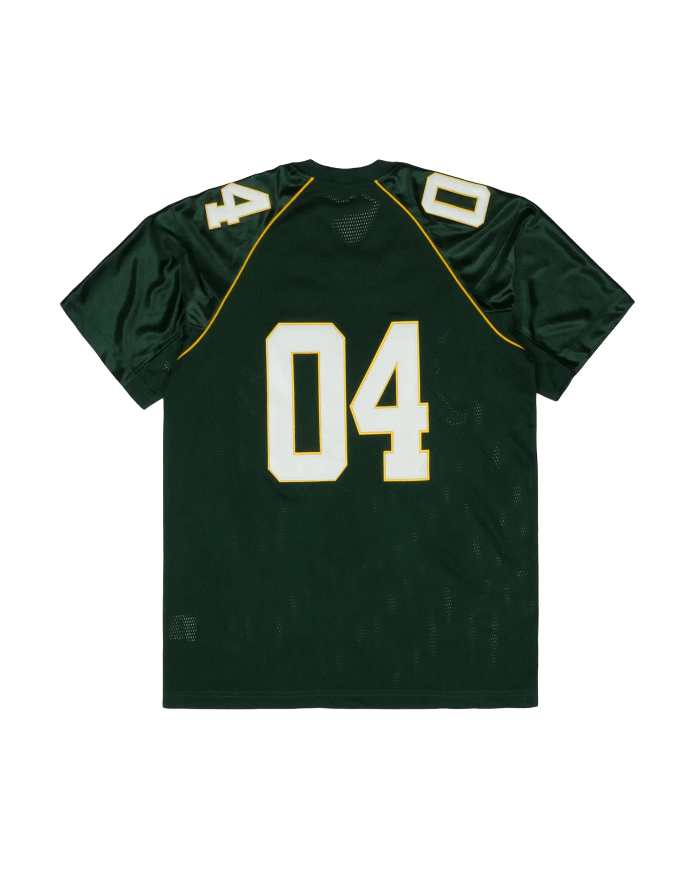 Jersey American Football Patta vert dos numéro 04 blanc et jaune