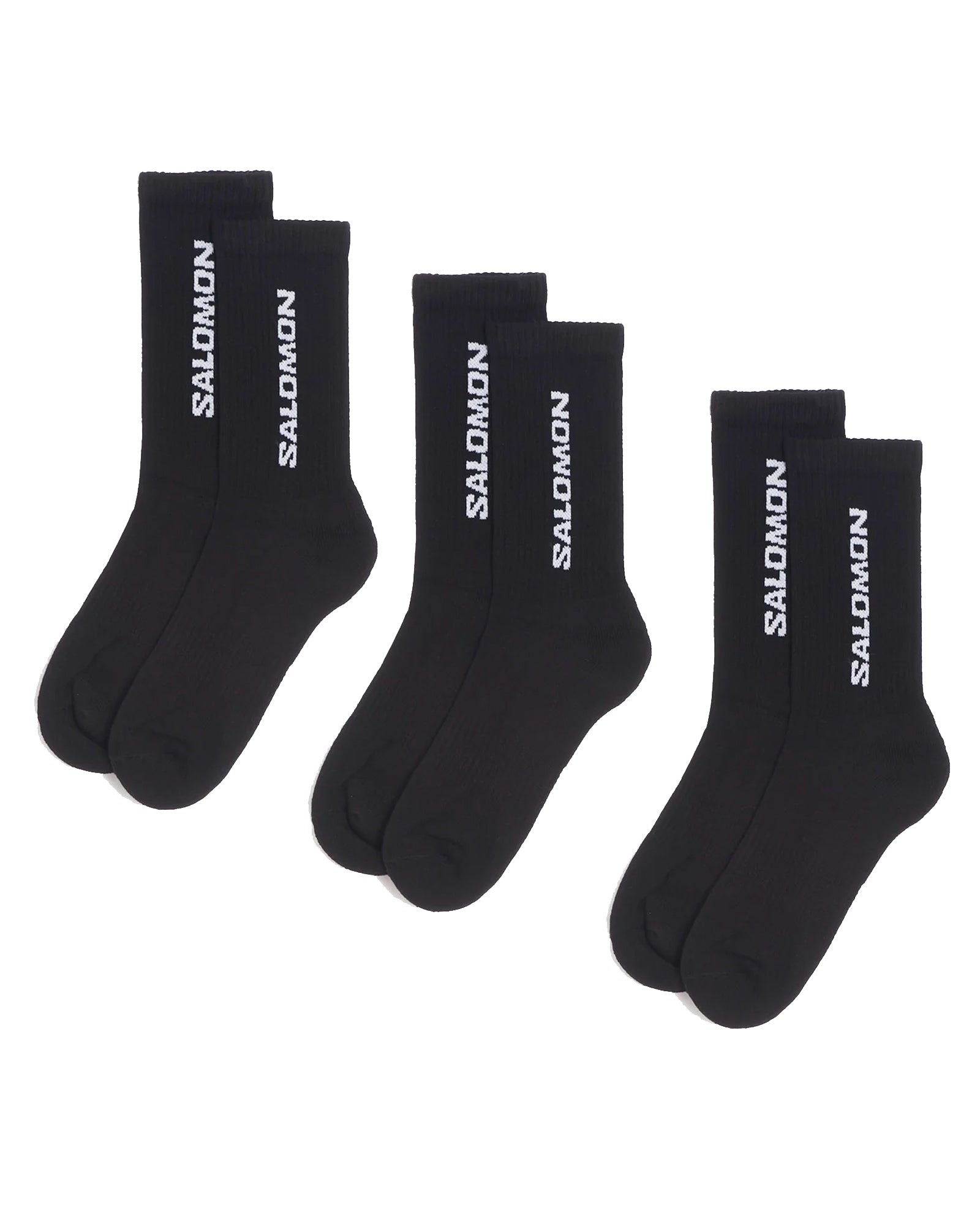 Chaussettes Salomon Everyday Crew 3-Pack noires pack de trois paires face