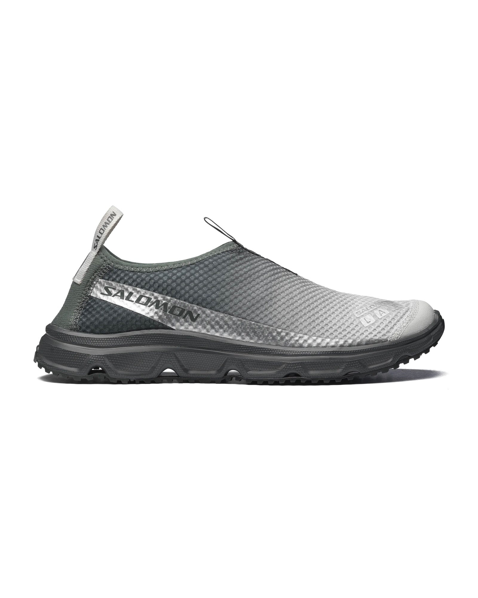 Sneakers Salomon RX Moc 3.0 gris dégradé argent profil gauche