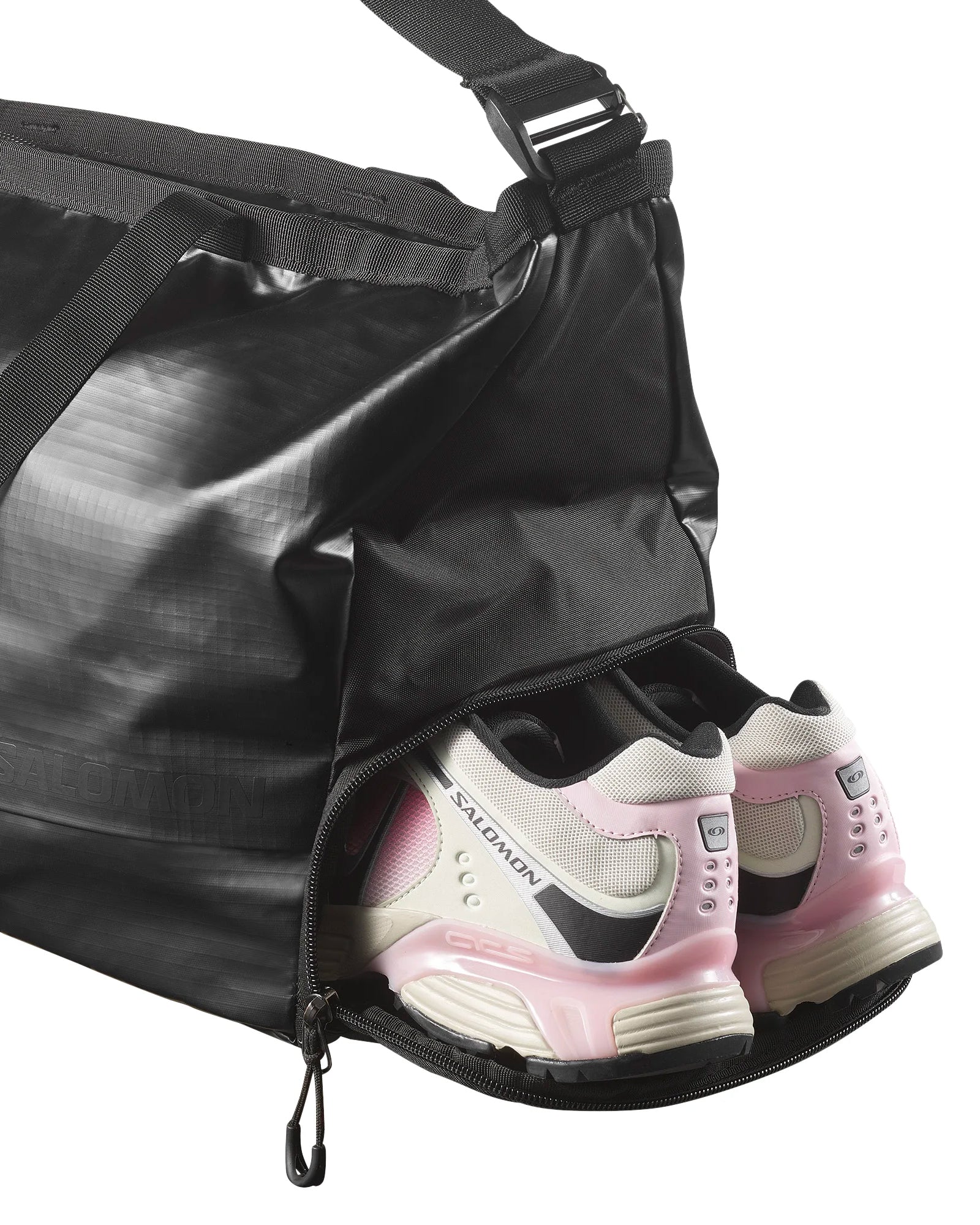 Tote bag Salomon Extended noir poche inférieure zippée détail face