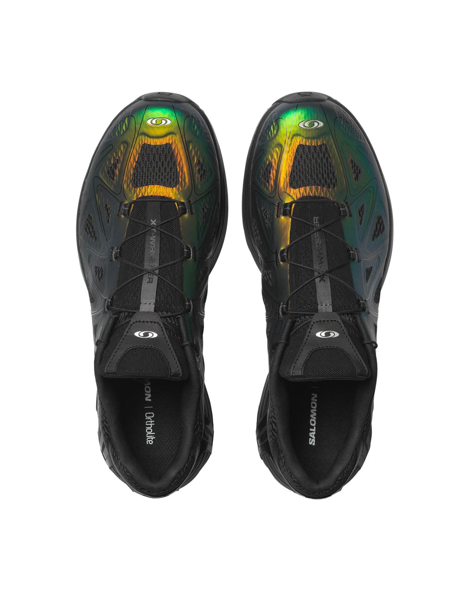 Sneakers Salomon XT-Whisper noir iridescent vert et doré vue dessus