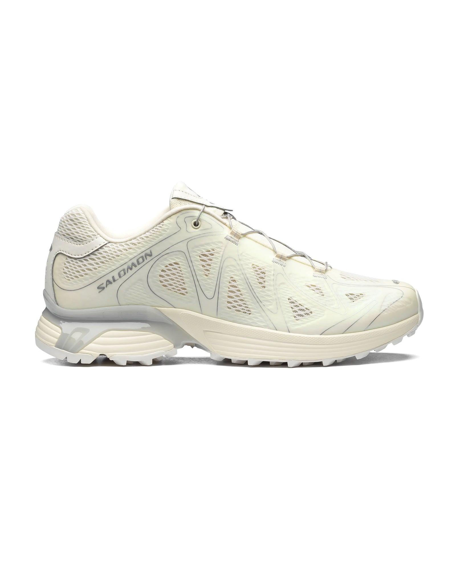 Sneakers Salomon XT-Whisper blanc crème et gris clair profil gauche