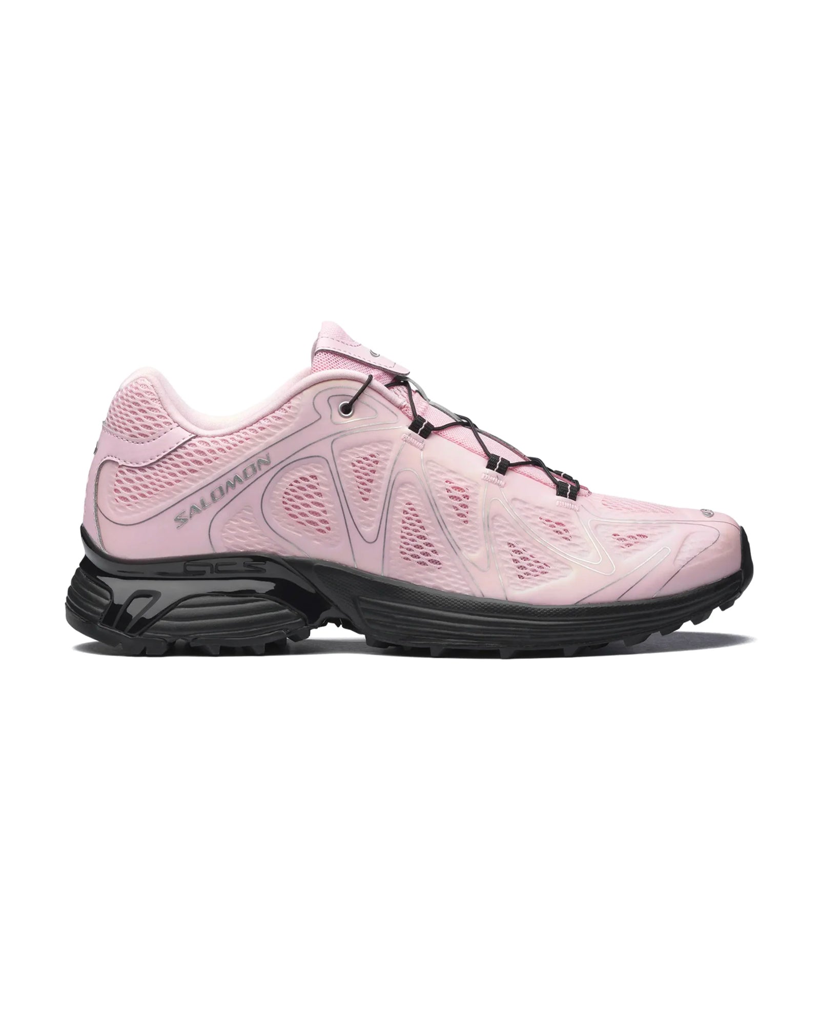 Sneakers Salomon XT Whisper Void rose pâle et noir profil gauche