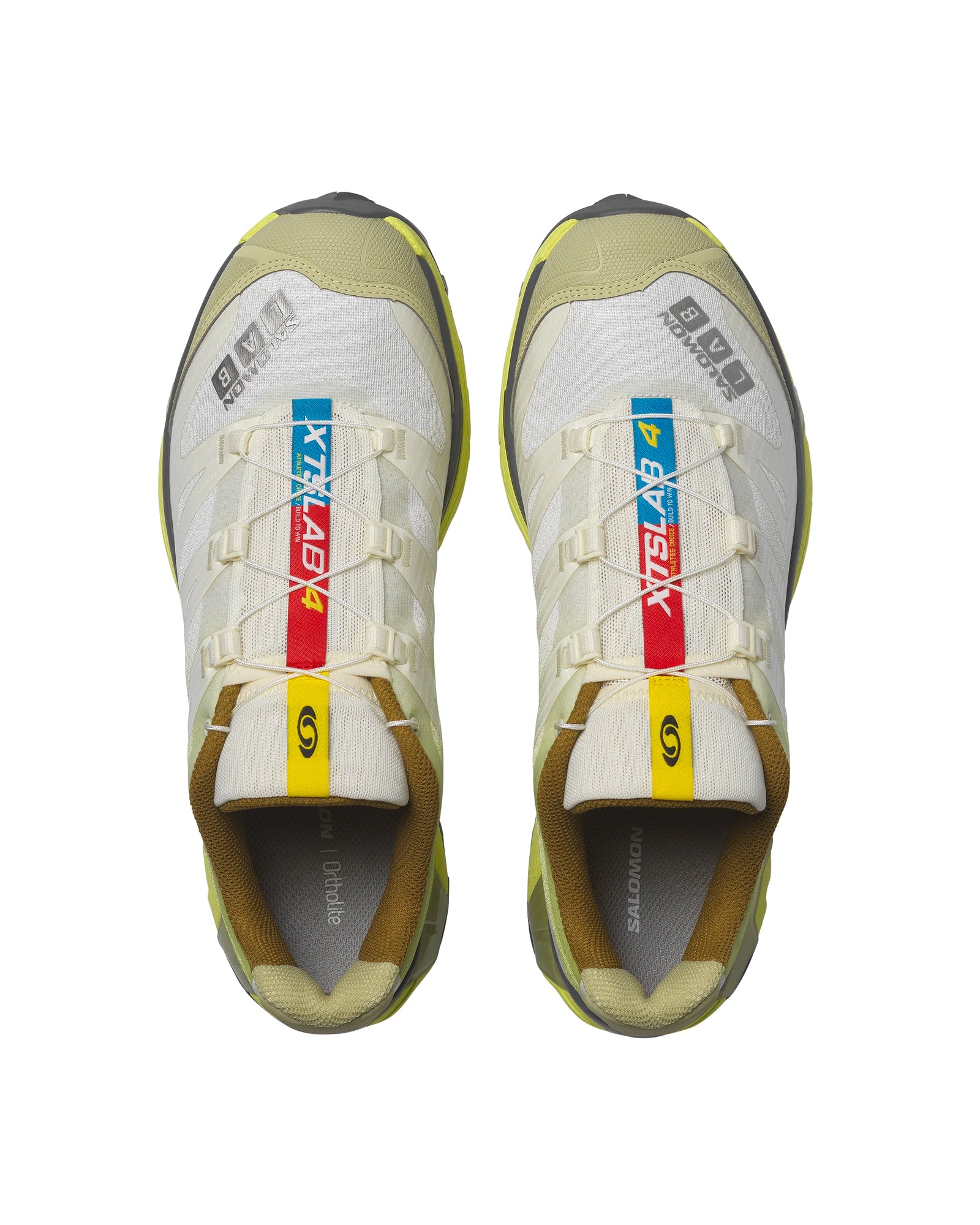 Sneakers Salomon XT4 OG Vanilla Ice Sunny Lime blanc et vert citron vue du dessus