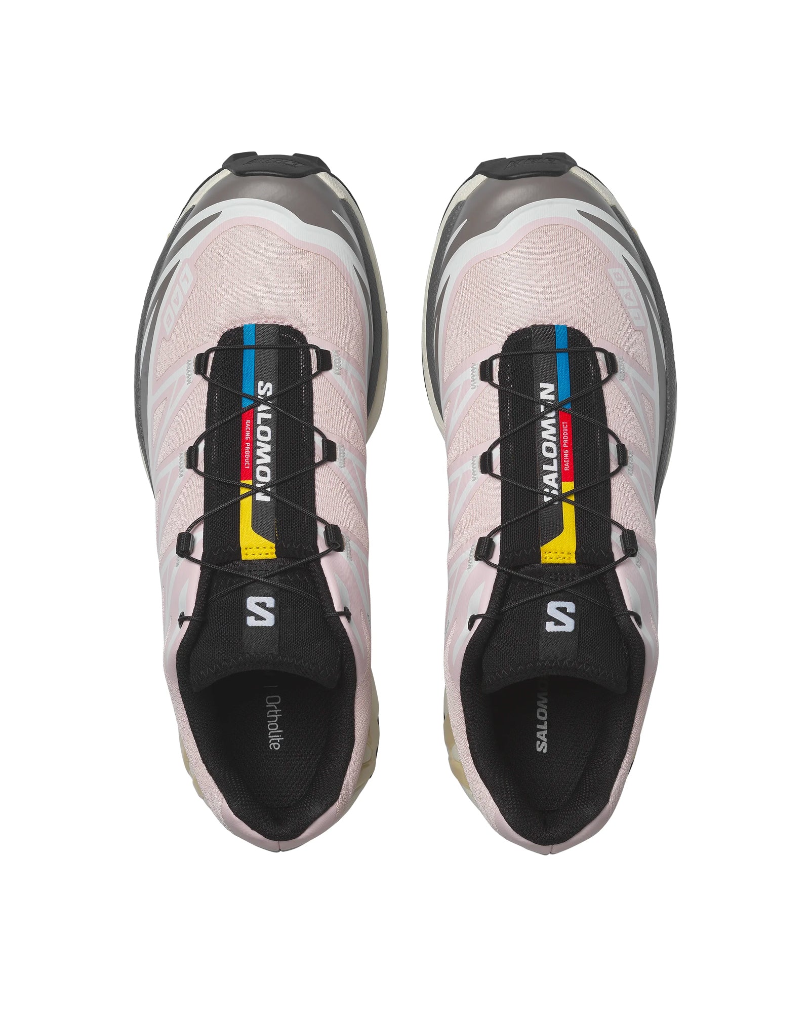 Sneakers Salomon XT6 Cloud Burst Icy Pink Tapioca rose et noir vue du dessus