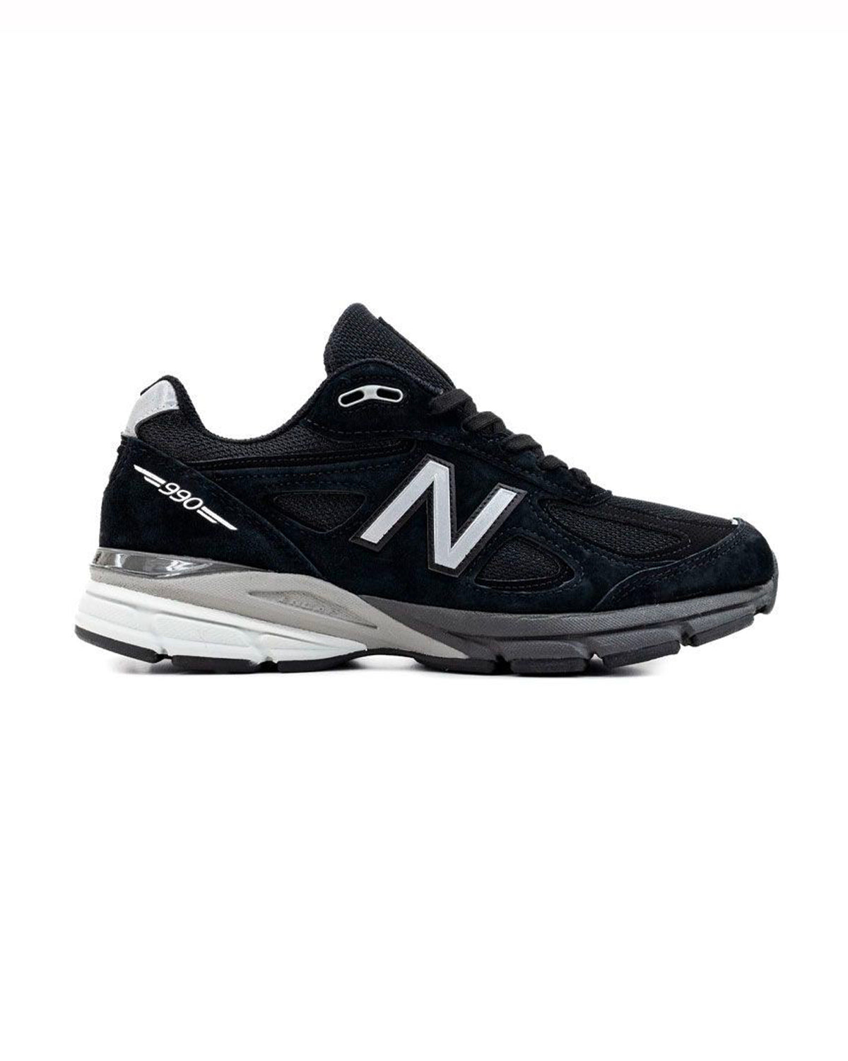 Sneakers New Balance 990v4 Made in USA noir argent profil gauche