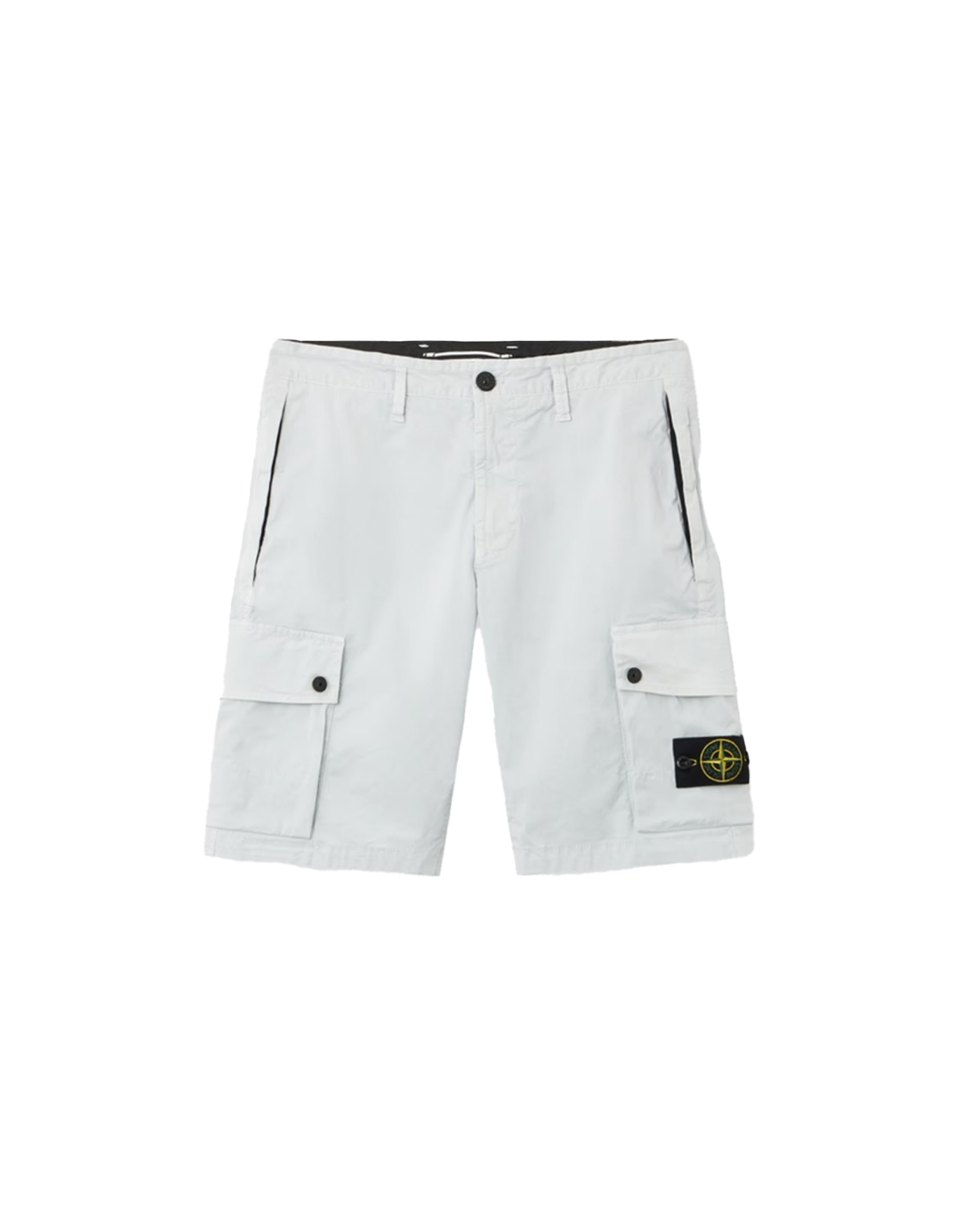 Bermuda Stone Island écru cargo poches latérales patch boussole face