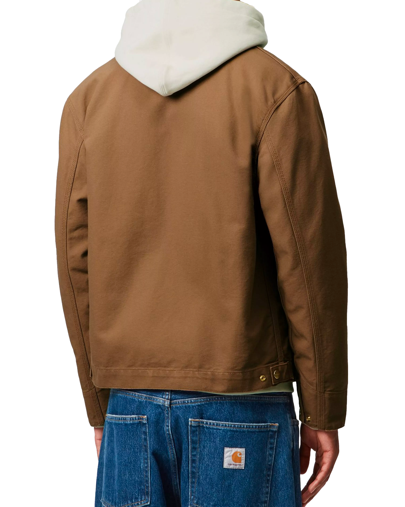 Veste Carhartt WIP Detroit Hamilton Brown caramel tobacco portée dos