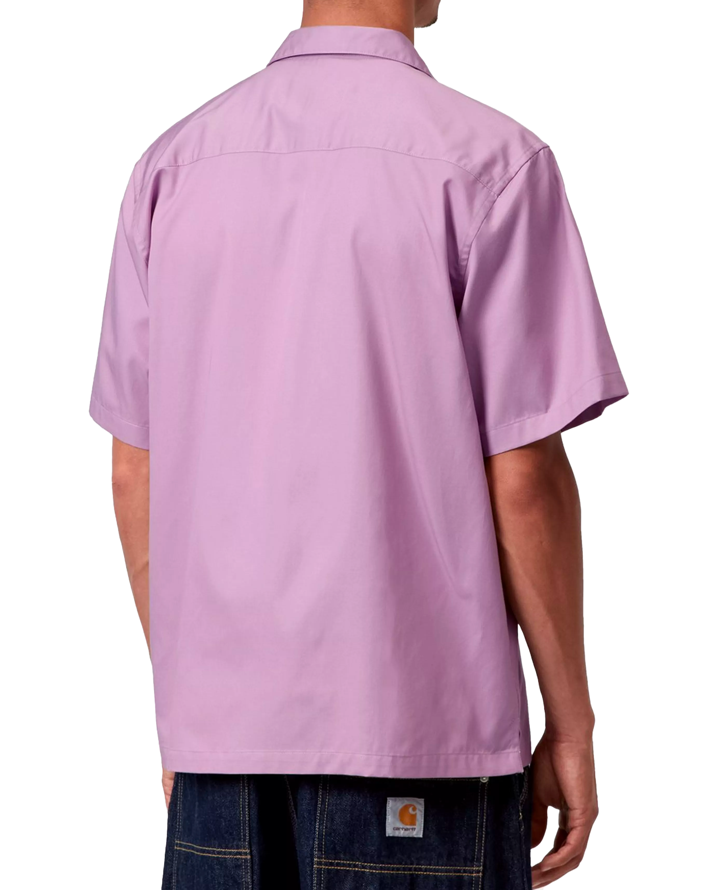 Chemise manches courtes Carhartt WIP Delray violette portée dos