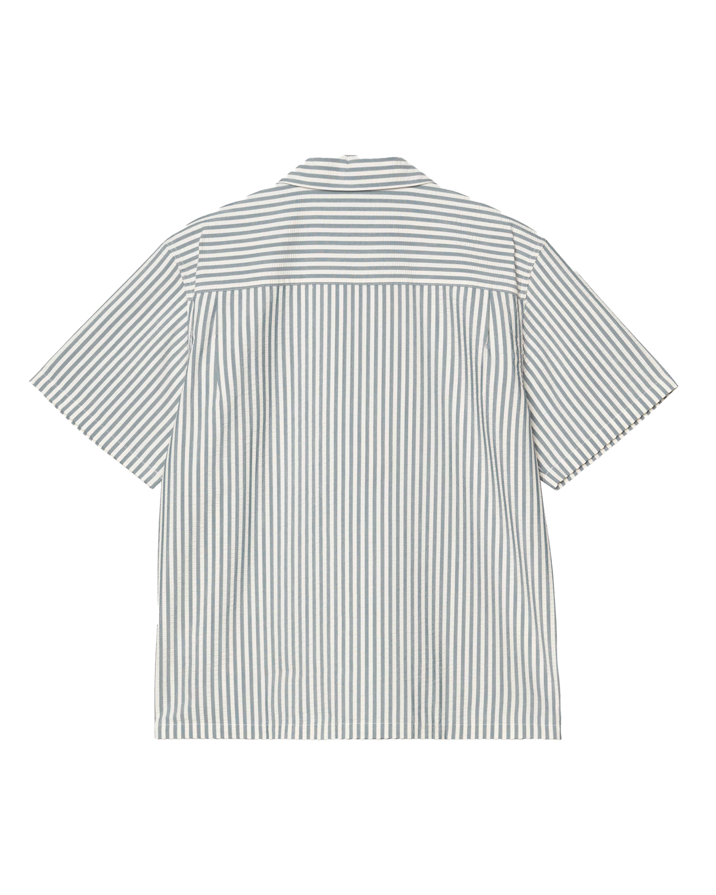 Chemise manches courtes Carhartt WIP rayée bleu et blanc Leavel dos