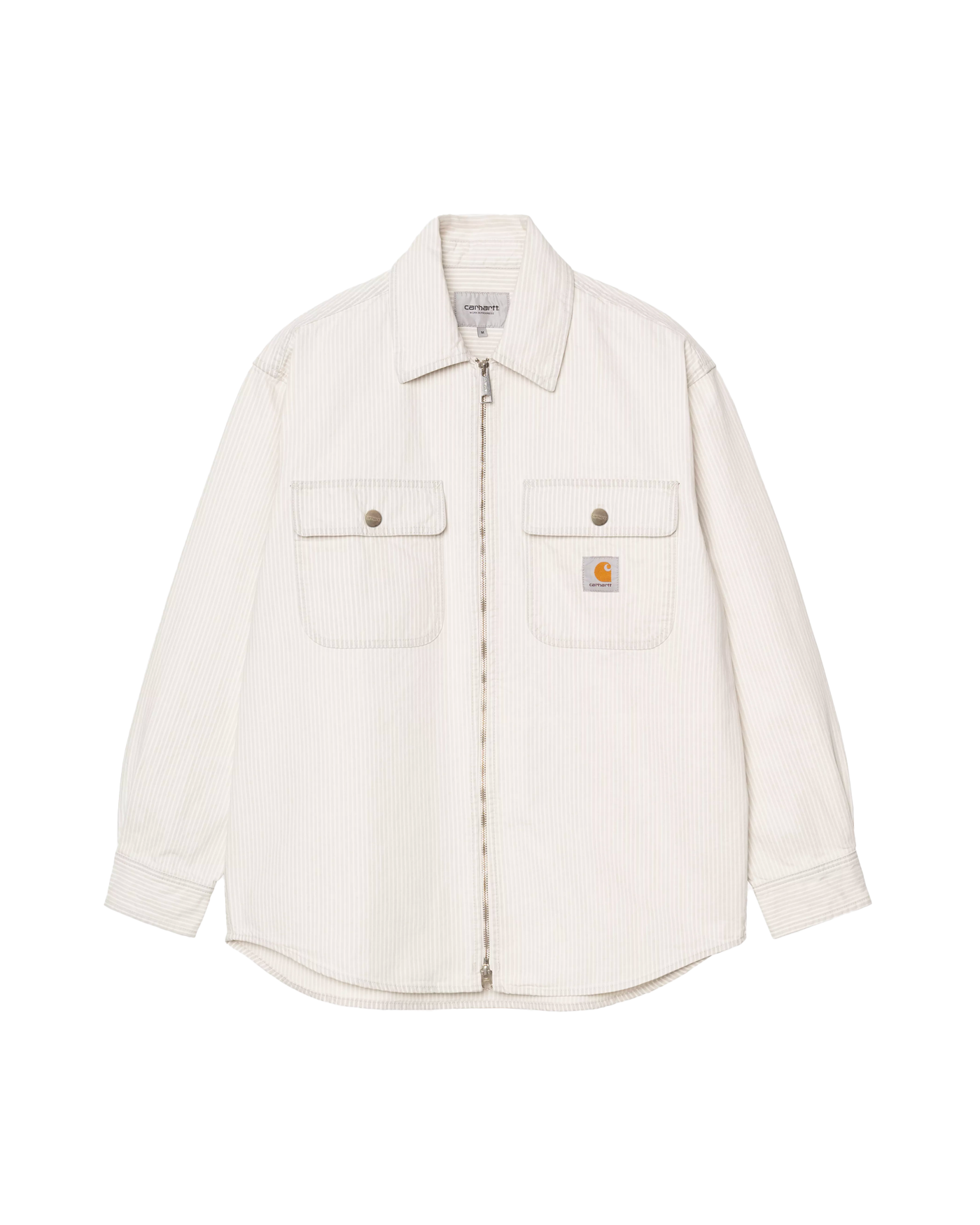 Veste-chemise Carhartt WIP jacquard rayé écru manches longues face