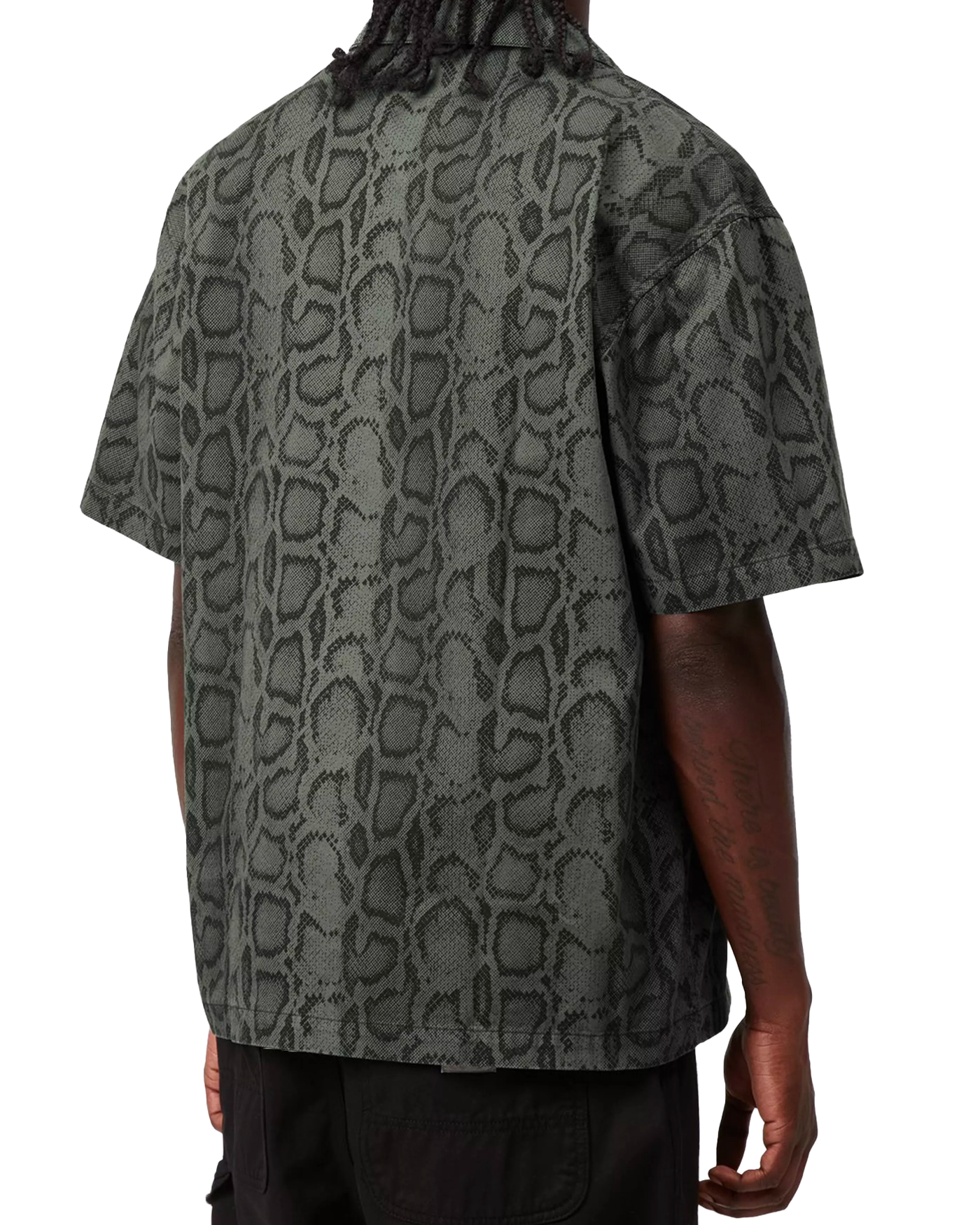 Chemise manches courtes Carhartt WIP kaki imprimé serpent portée dos