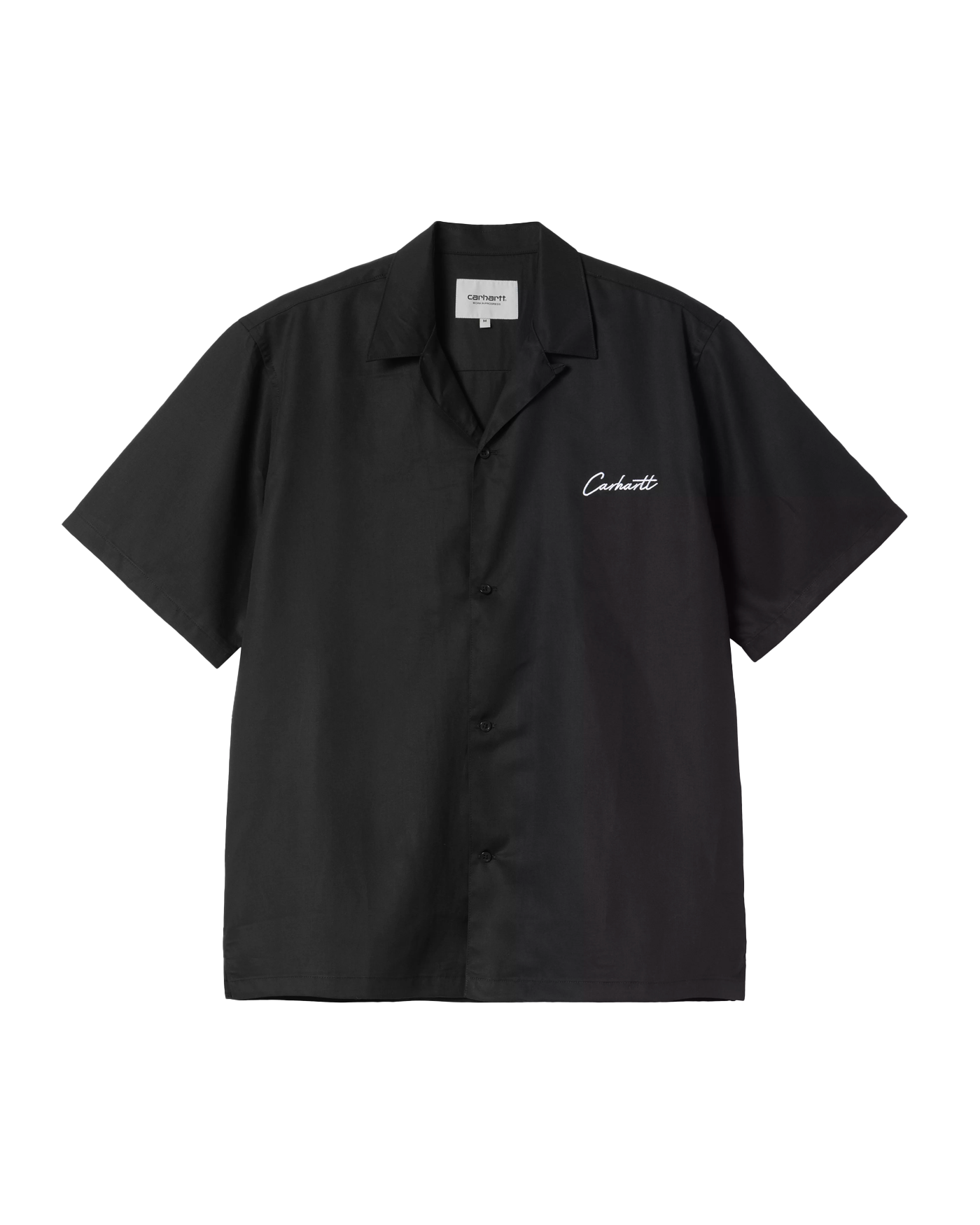 Chemise manches courtes Carhartt WIP Delray noire logo brodé face