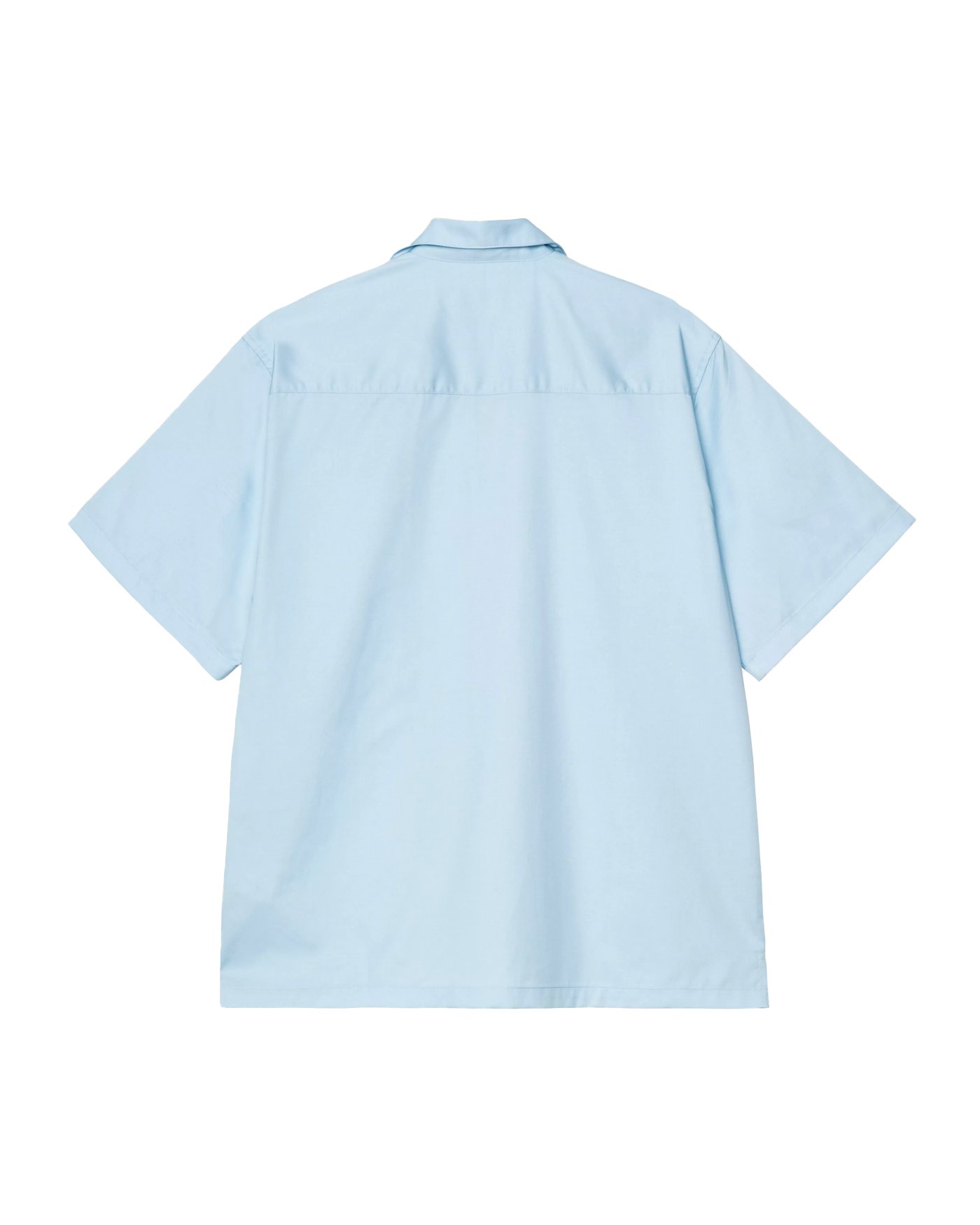 Chemise manches courtes Carhartt WIP Delray bleu ciel et blanche dos