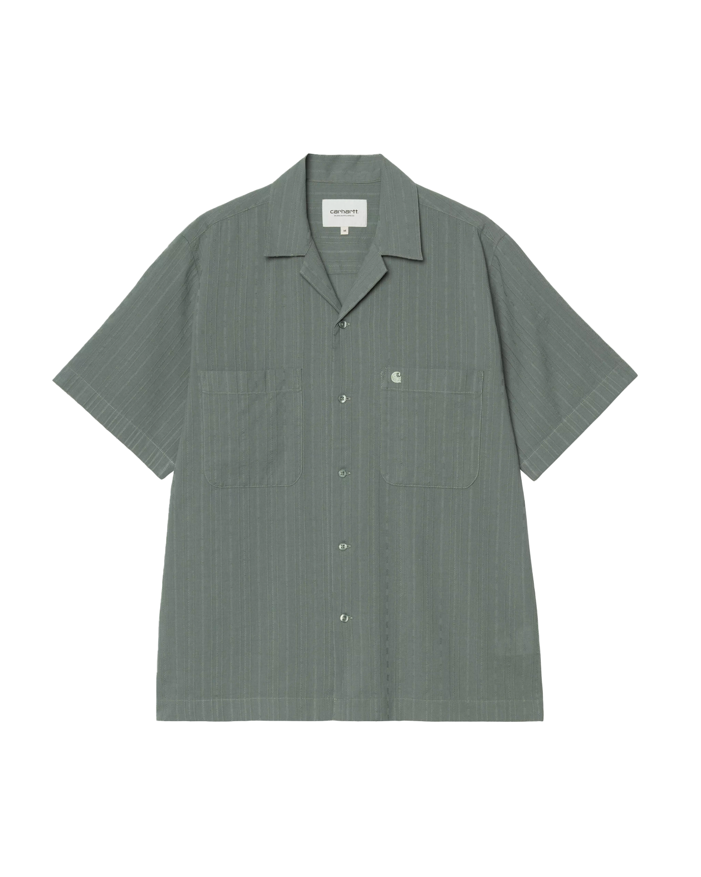 Chemise manches courtes Carhartt WIP vert sauge Gareth velvet face