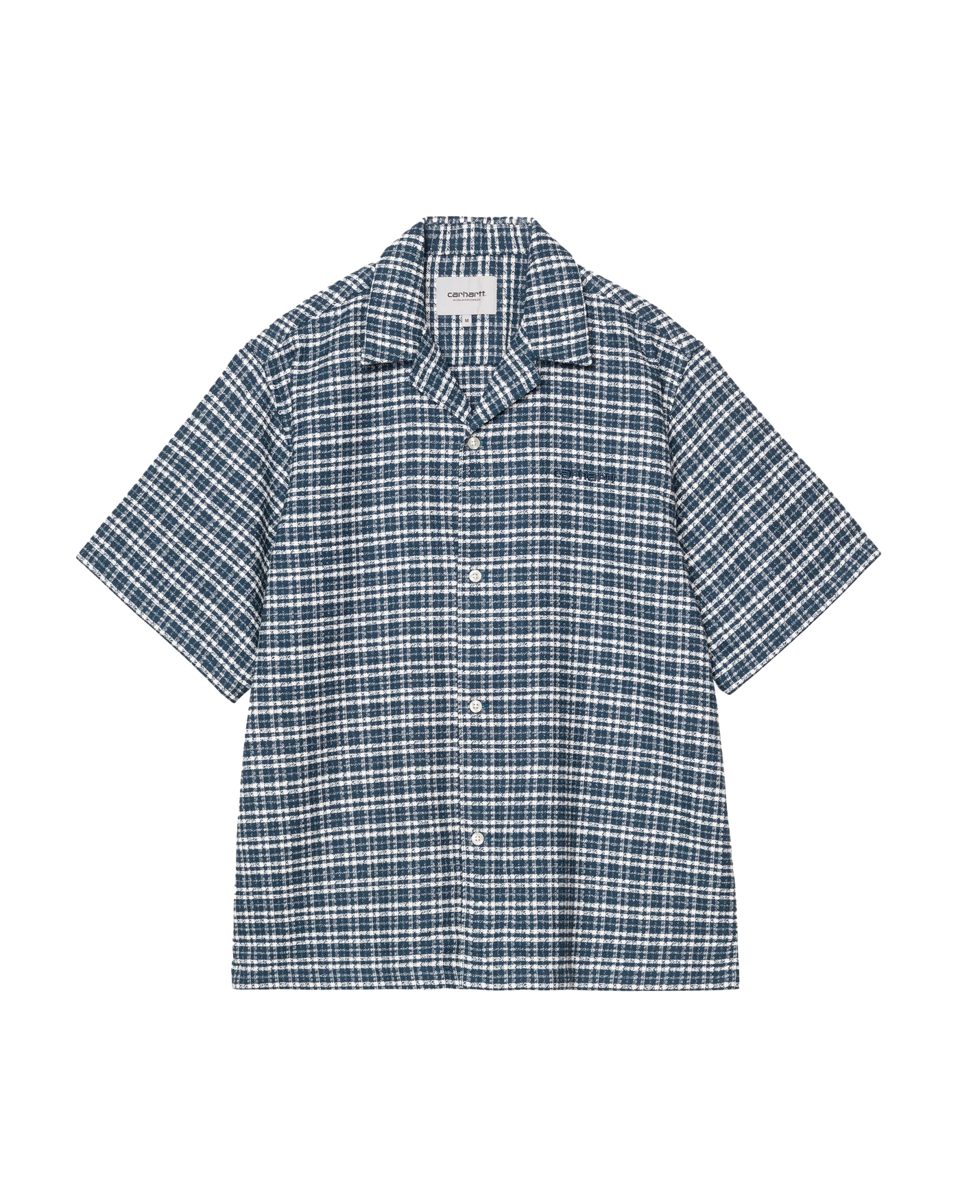 Chemise manches courtes Carhartt WIP bleue à carreaux Kander face