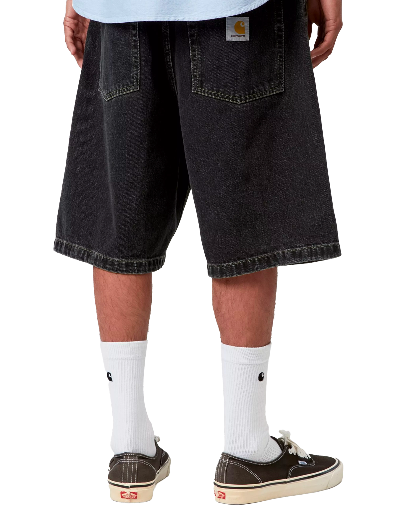 Short denim Carhartt WIP Brandon noir stone washed homme vue dos