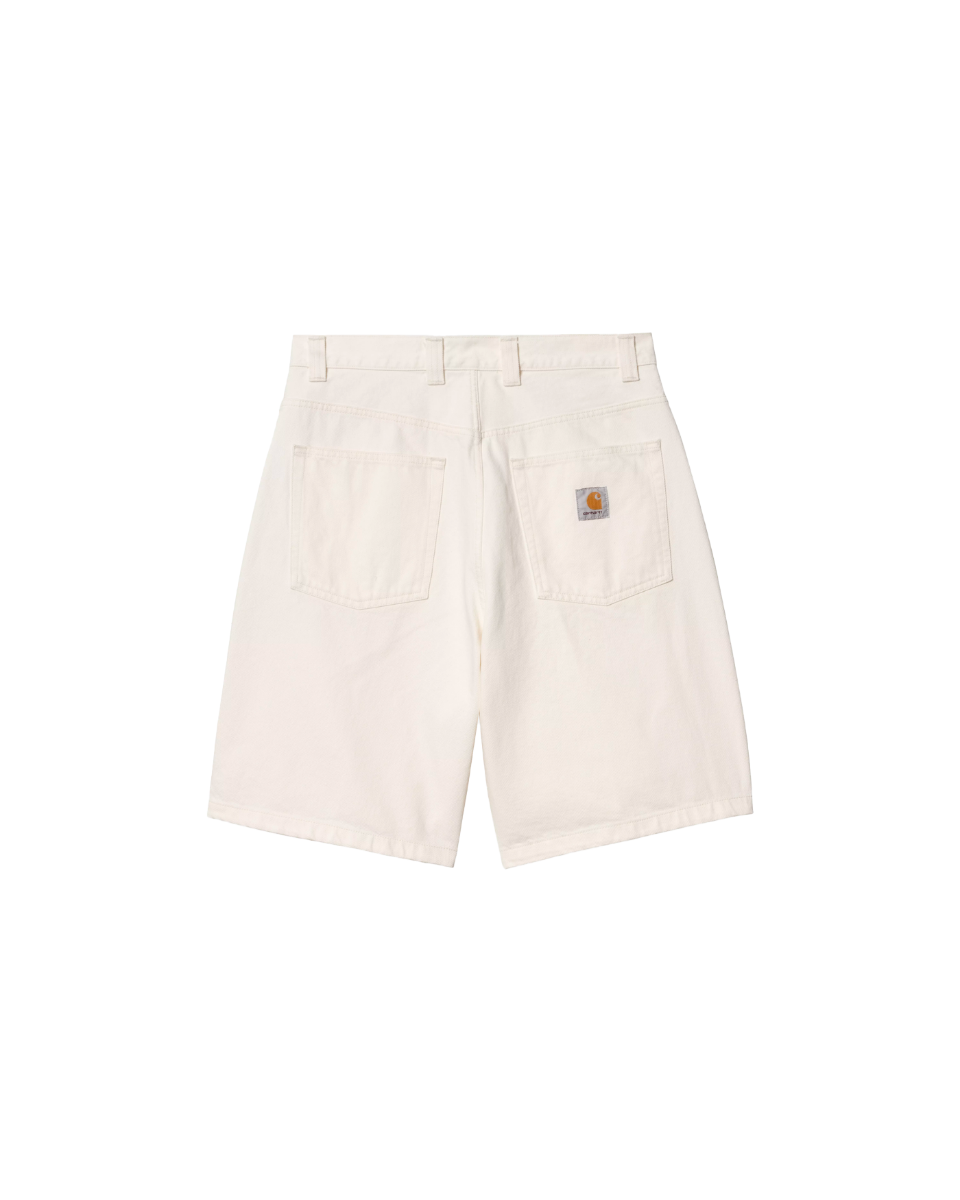 Short denim Carhartt WIP Brandon blanc cassé white rinsed dos