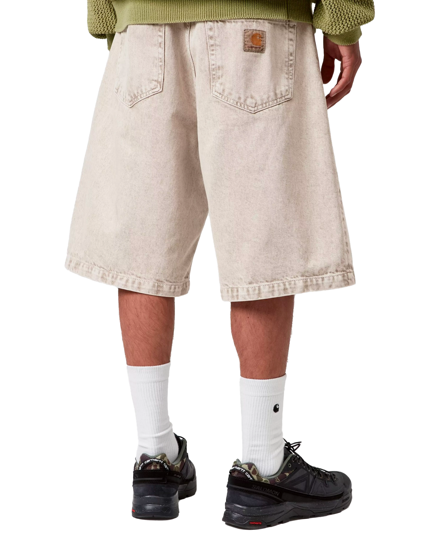Short denim Carhartt WIP Landon Opuntia Chalk beige délavé dos