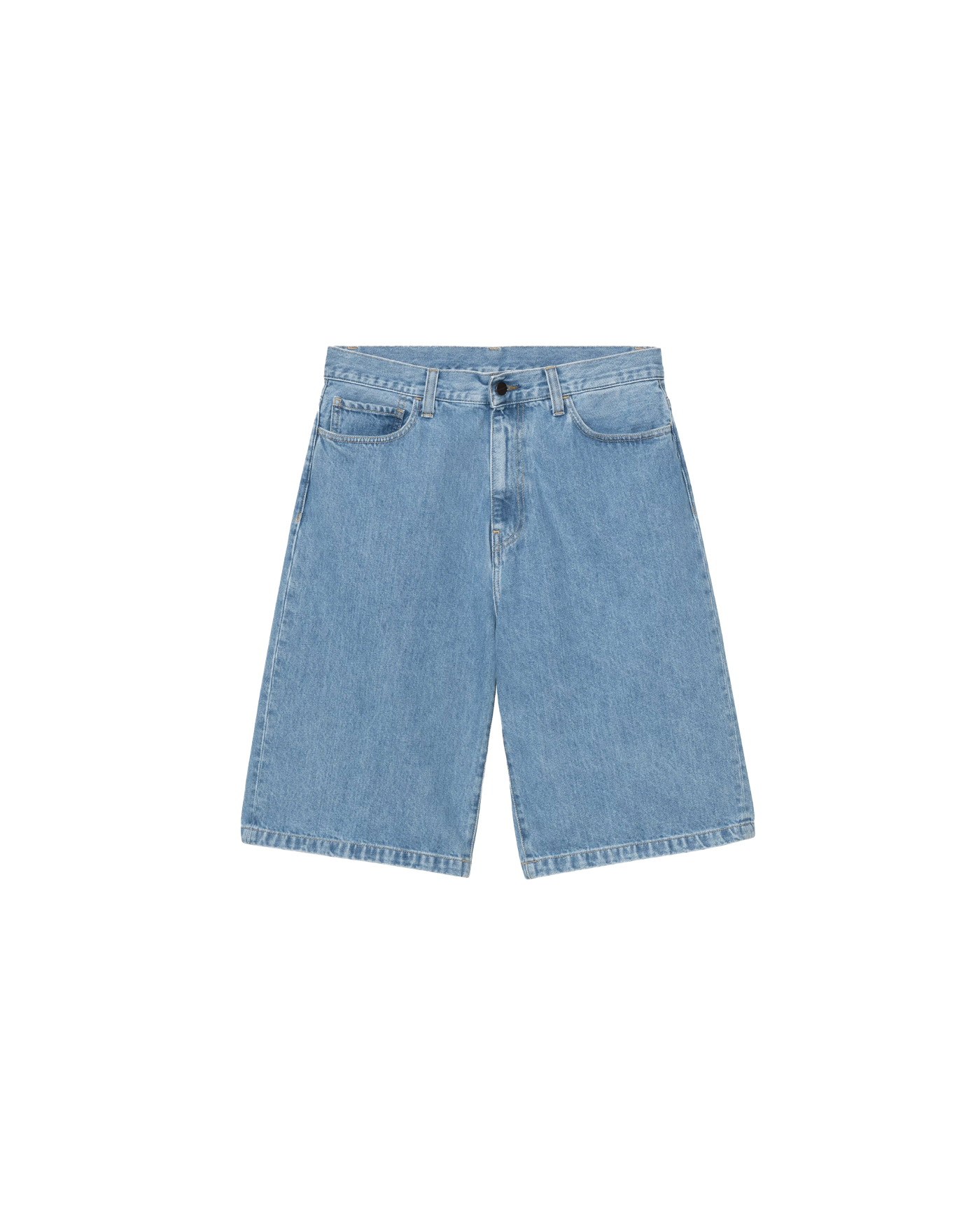Short denim Carhartt WIP Langdon Blue Bleached bleu délavé face