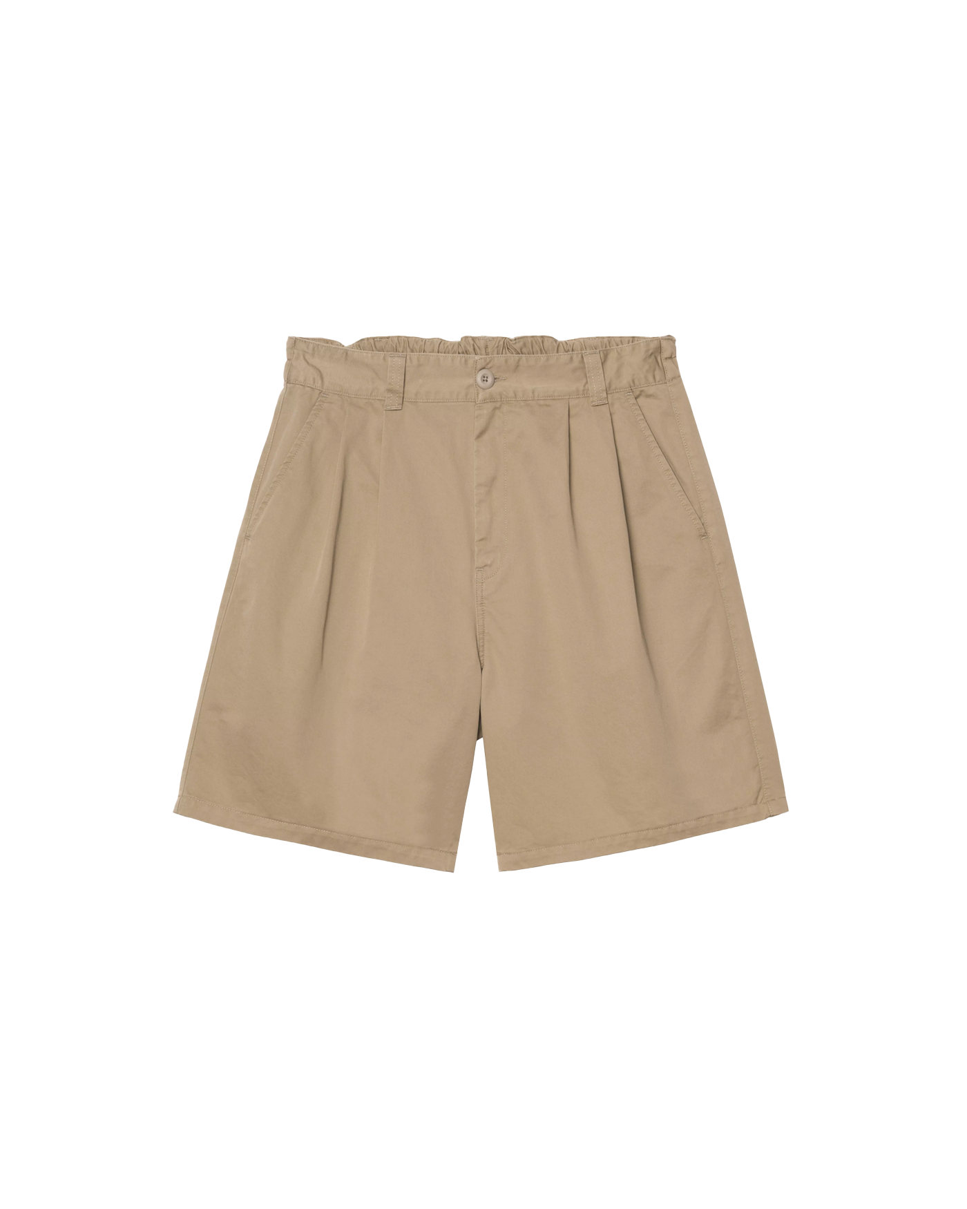 Short Carhartt WIP Marv beige iroko stone washed taille élastique face