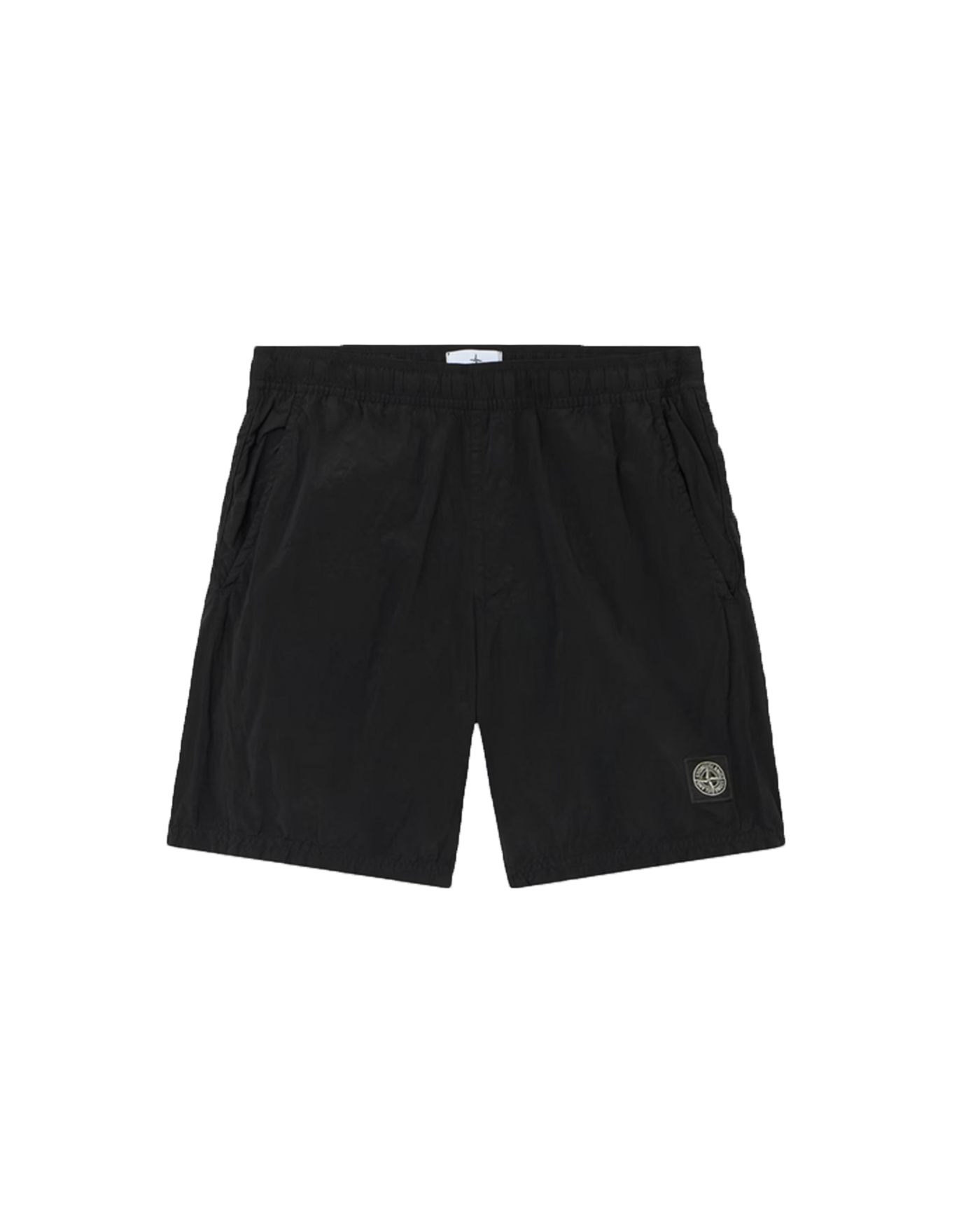 Short de bain Stone Island noir en nylon métallique, vue face